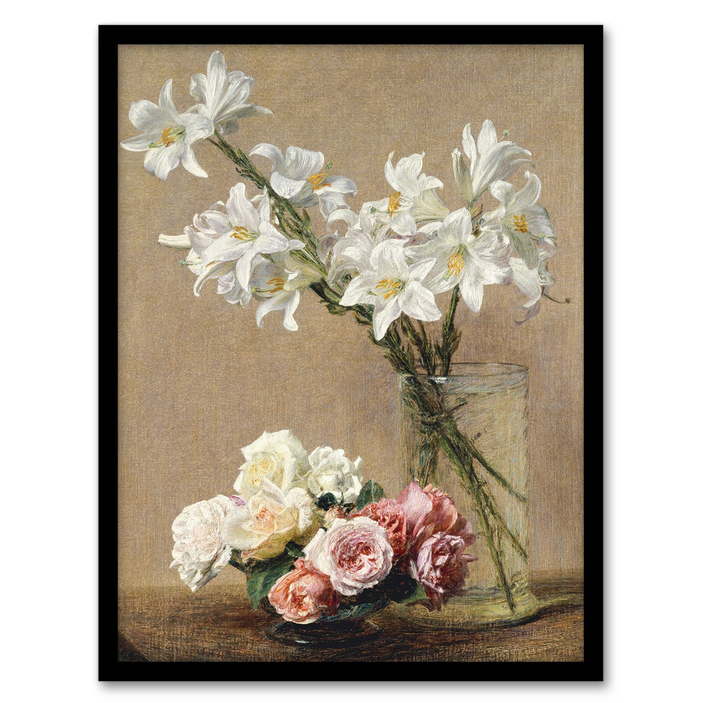 Still Life Roses and Lilies Latour Framed Wall Art Print