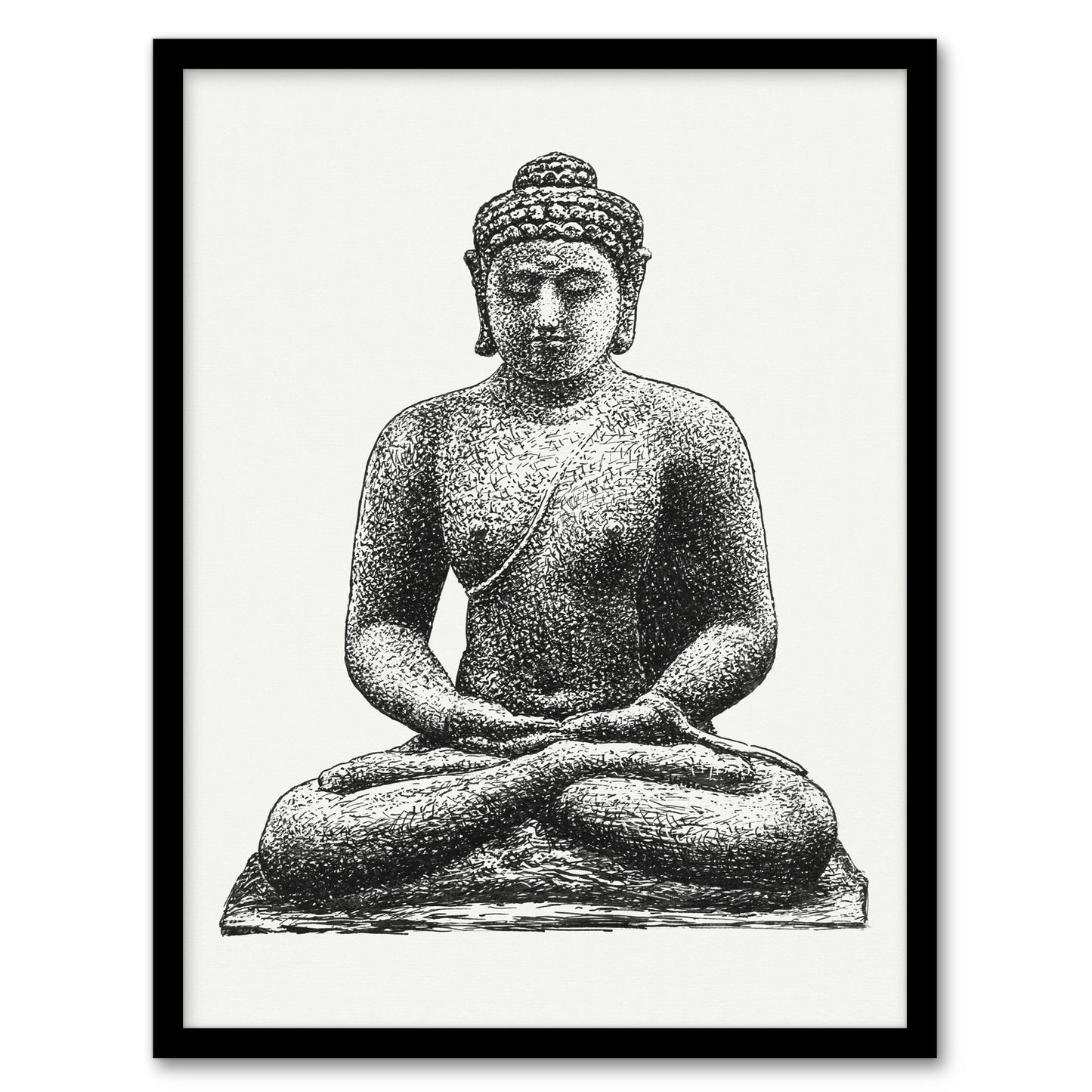 Buddha On The Borobudur Drawing Leo Gestel Framed Wall Art Print