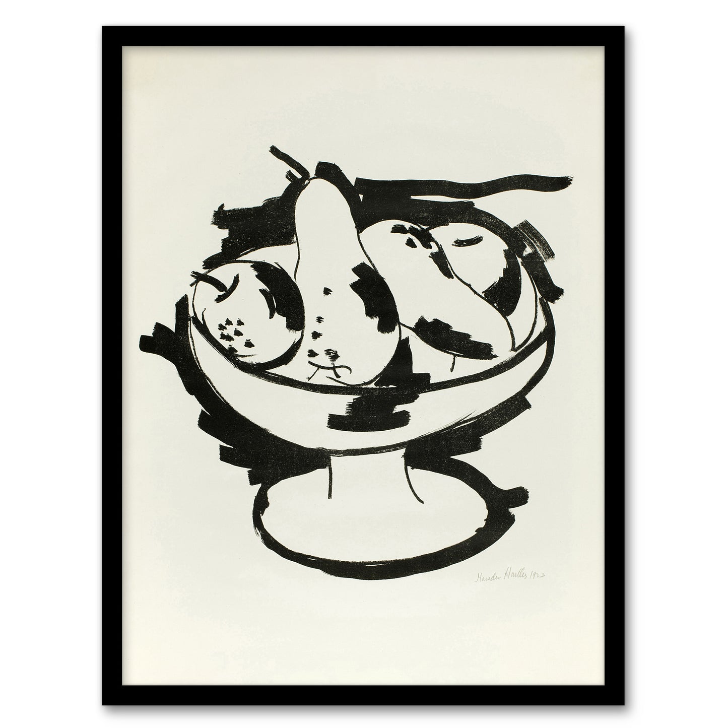 Bowl of Fruit Still Life Sketch Hartley Framed Wall Art Print