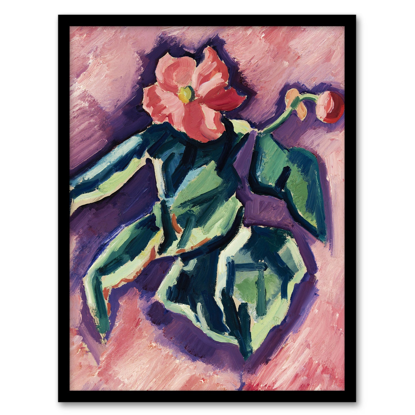 Pink Begonias Abstract Painting Hartley Framed Wall Art Print