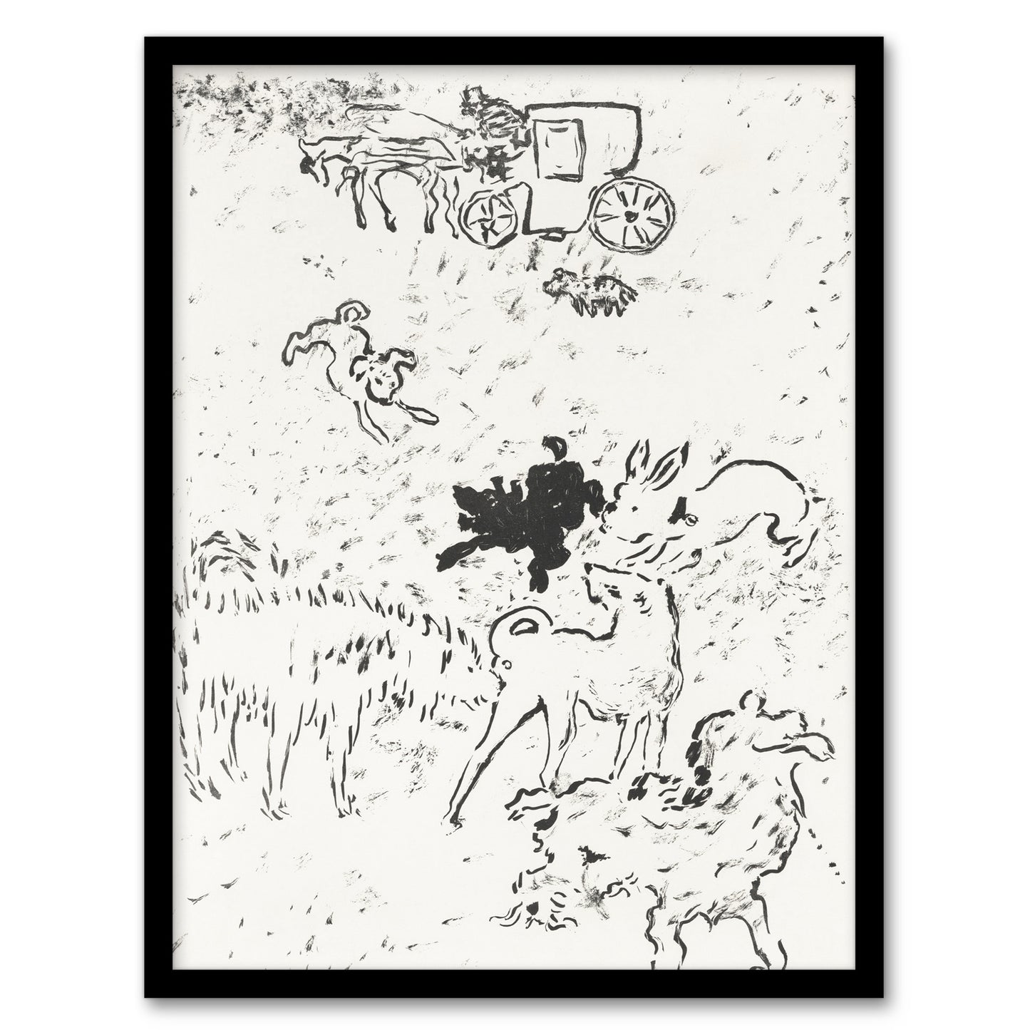 The Dogs Art Nouveau Drawing Pierre Bonnard Framed Wall Art Print