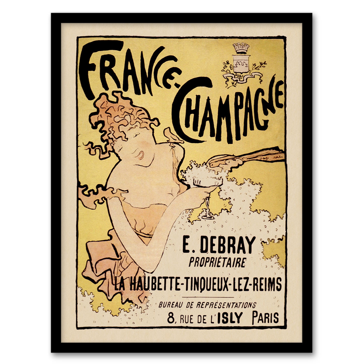 France Champagne Vintage Advert Bonnard Framed Wall Art Print
