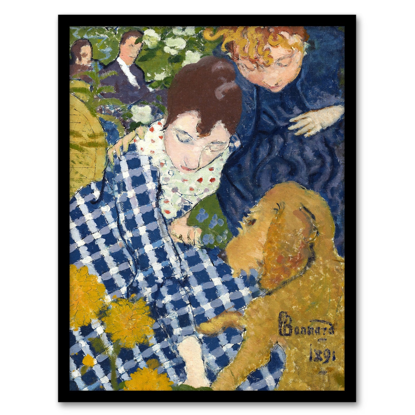 Women with Dog Art Nouveau Painting Bonnard Framed Wall Art Print