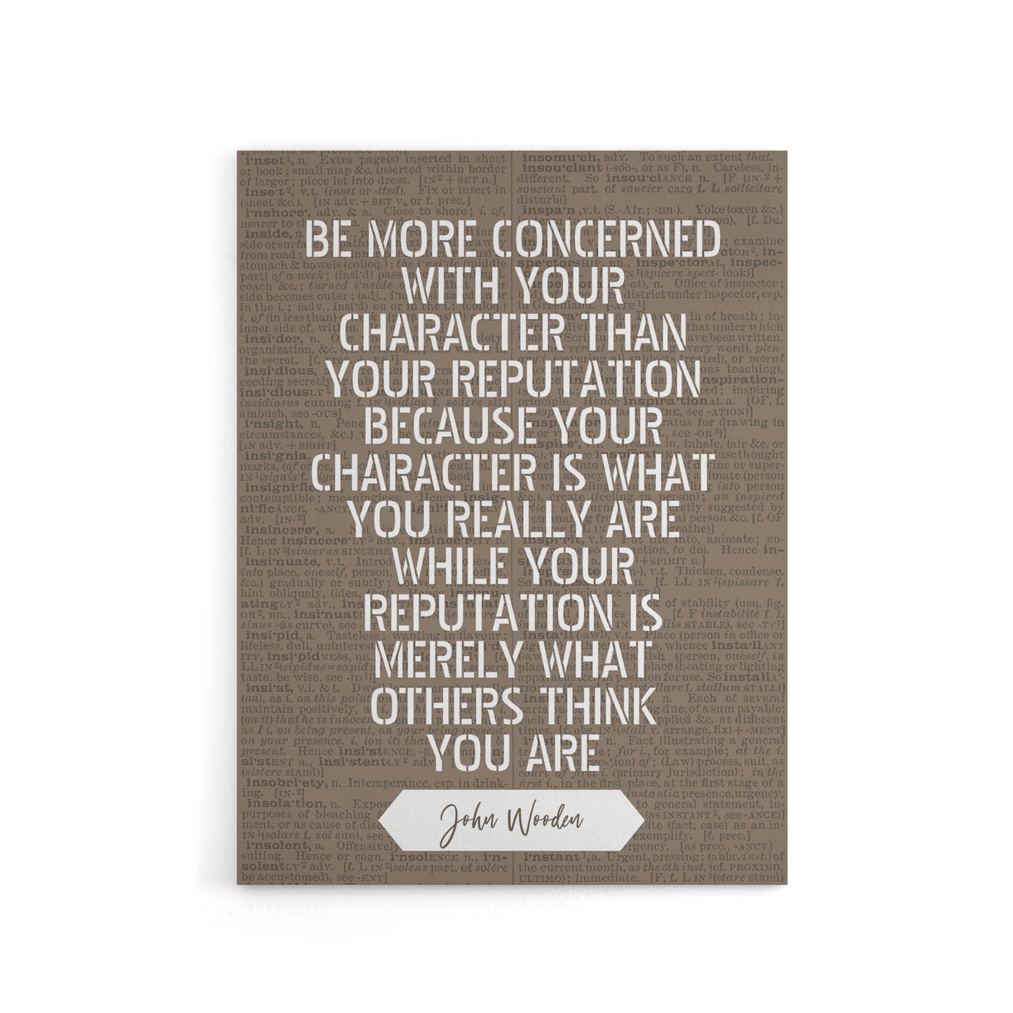 John Wooden Character Quote Canvas Wall Art Print