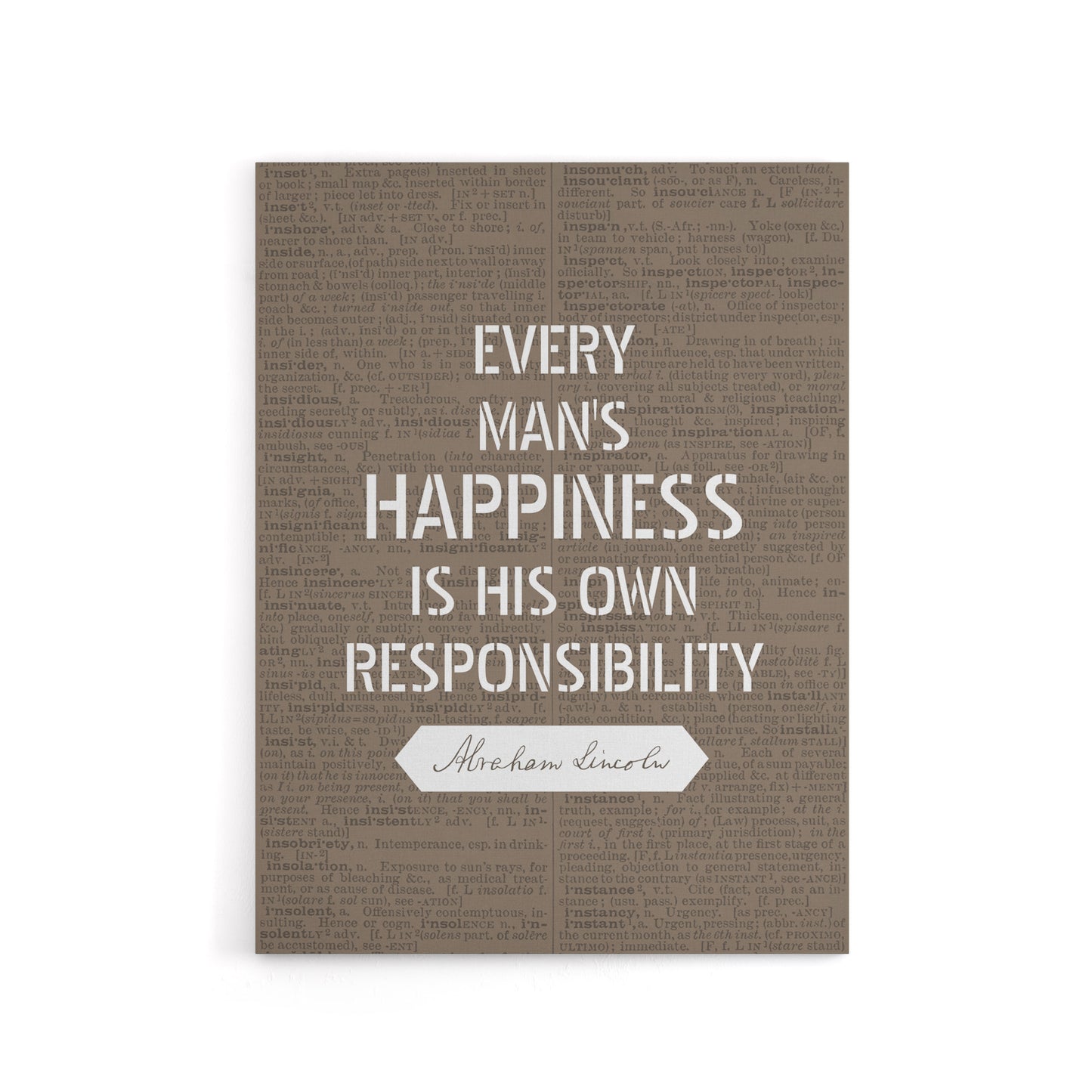 Abraham Lincoln Happiness Quote Canvas Wall Art Print