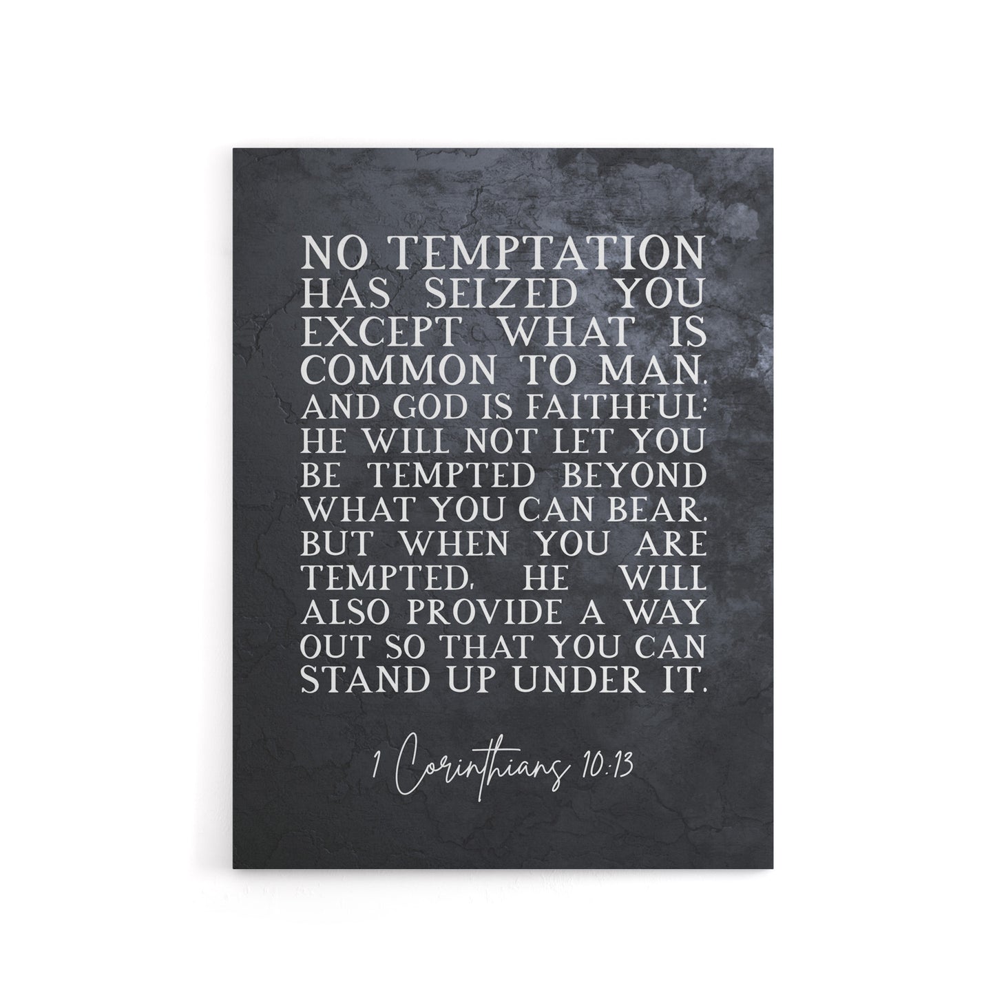 Corinthians 10 13 No be tempted Bible Quote Canvas Wall Art Print