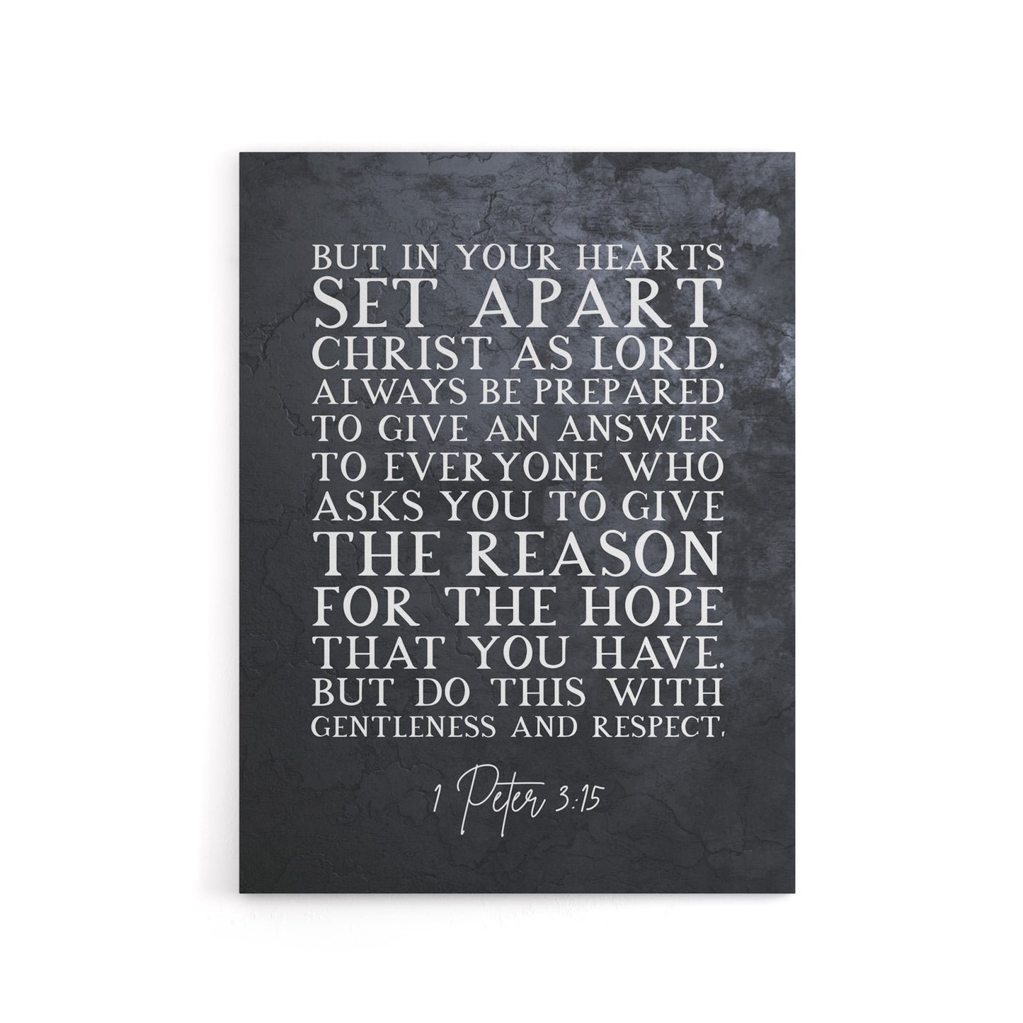 Peter 3 15 Set Apart Christ As Bible Quote Canvas Wall Art Print