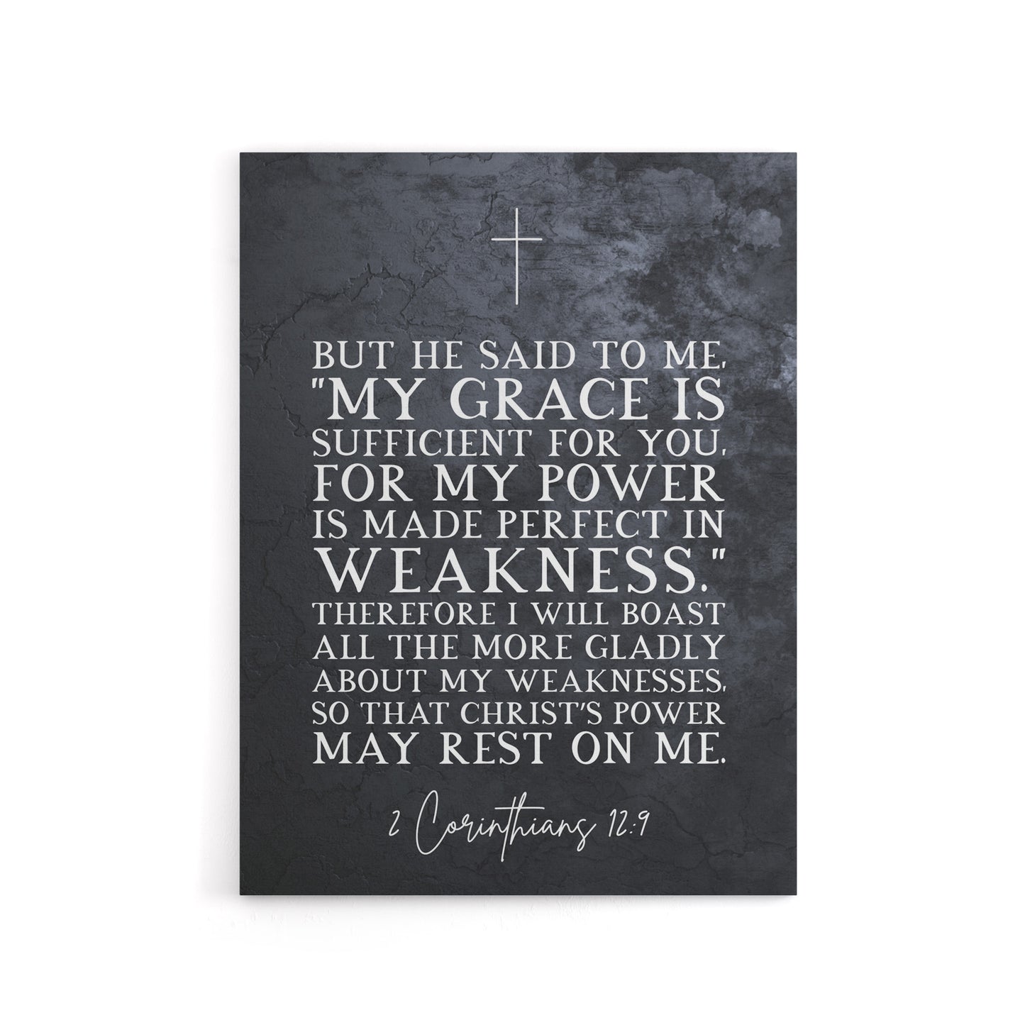 Corinthians 12 9 Christian Bible Quote Canvas Wall Art Print