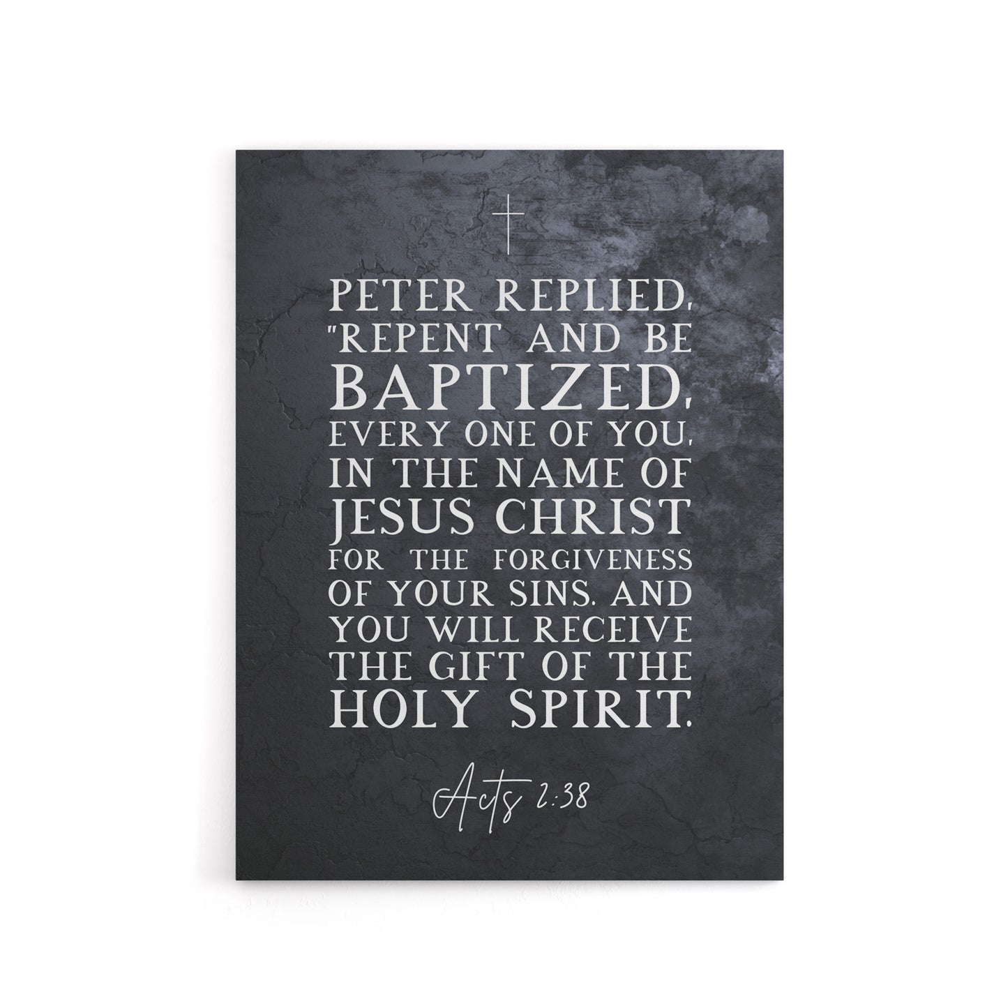 Acts 2 38 Repent And Be Baptized Bible Quote Canvas Wall Art Print