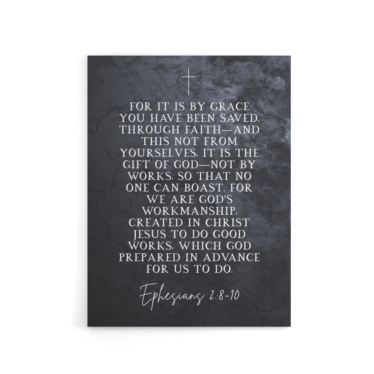 Ephesians 2 8 10 Saved by Faith Bible Quote Canvas Wall Art Print