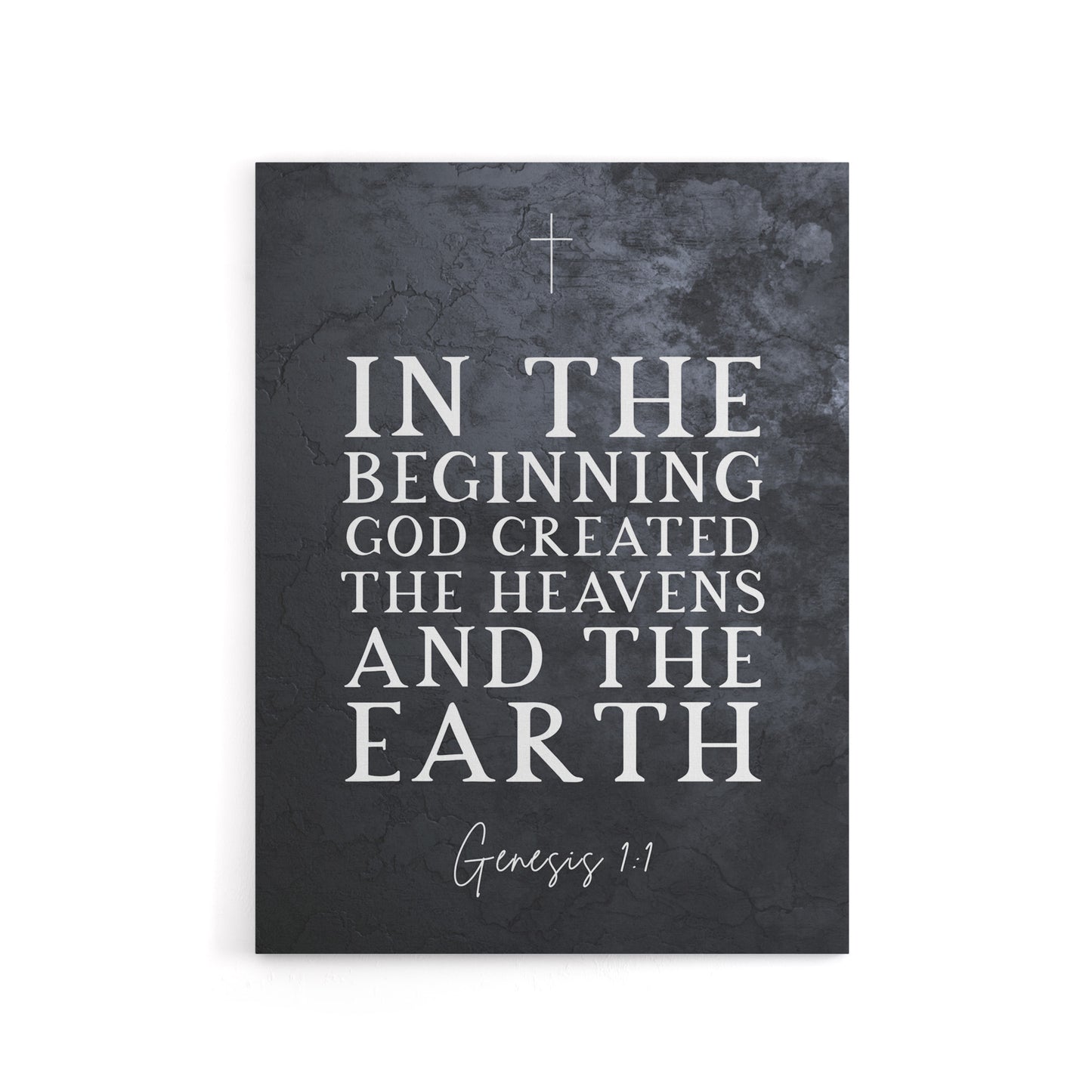 Genesis 1 GOD Created Heavens Earth Bible Quote Canvas Art