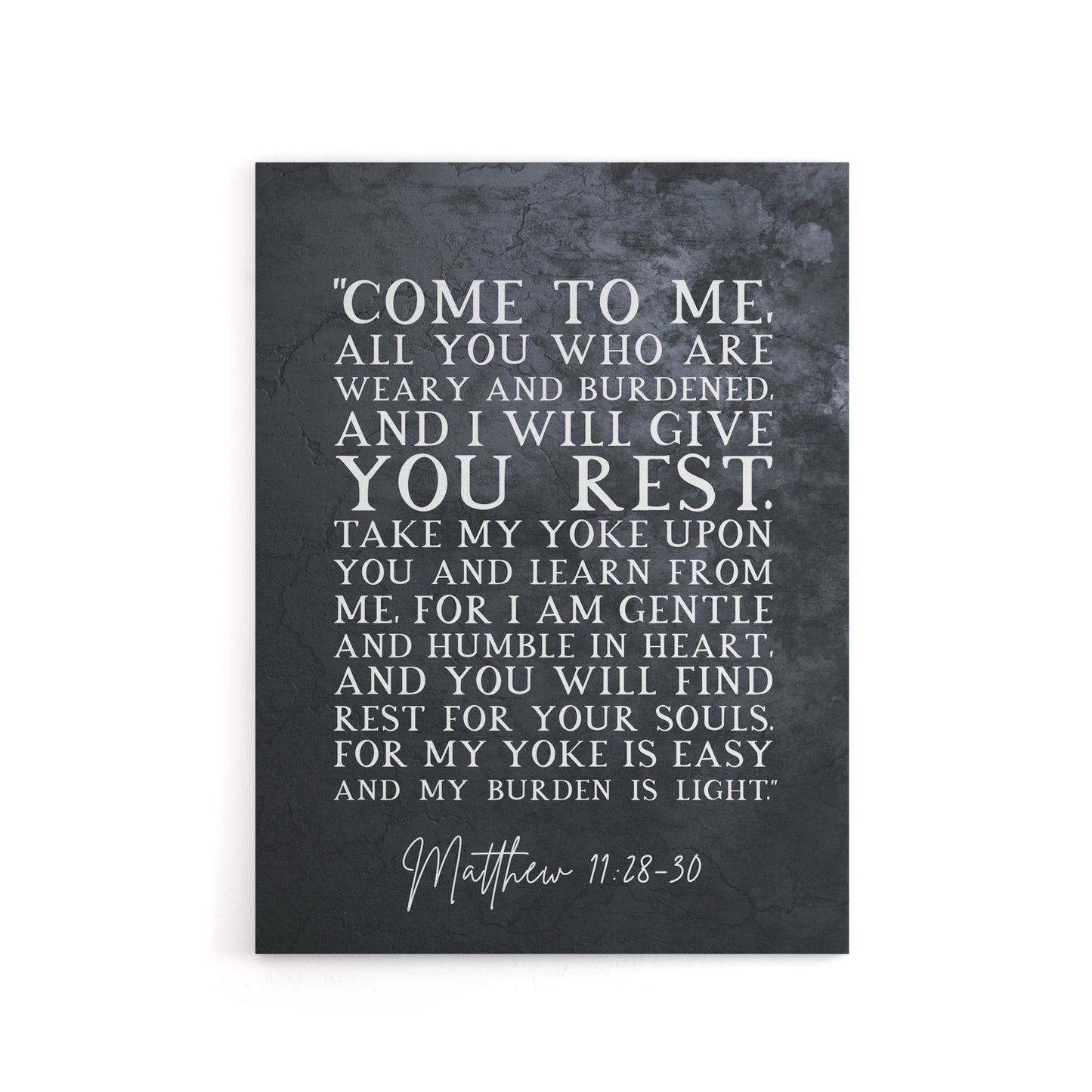 Matthew 11 28 30 Come To Me All You Bible Quote Canvas Wall Art Print