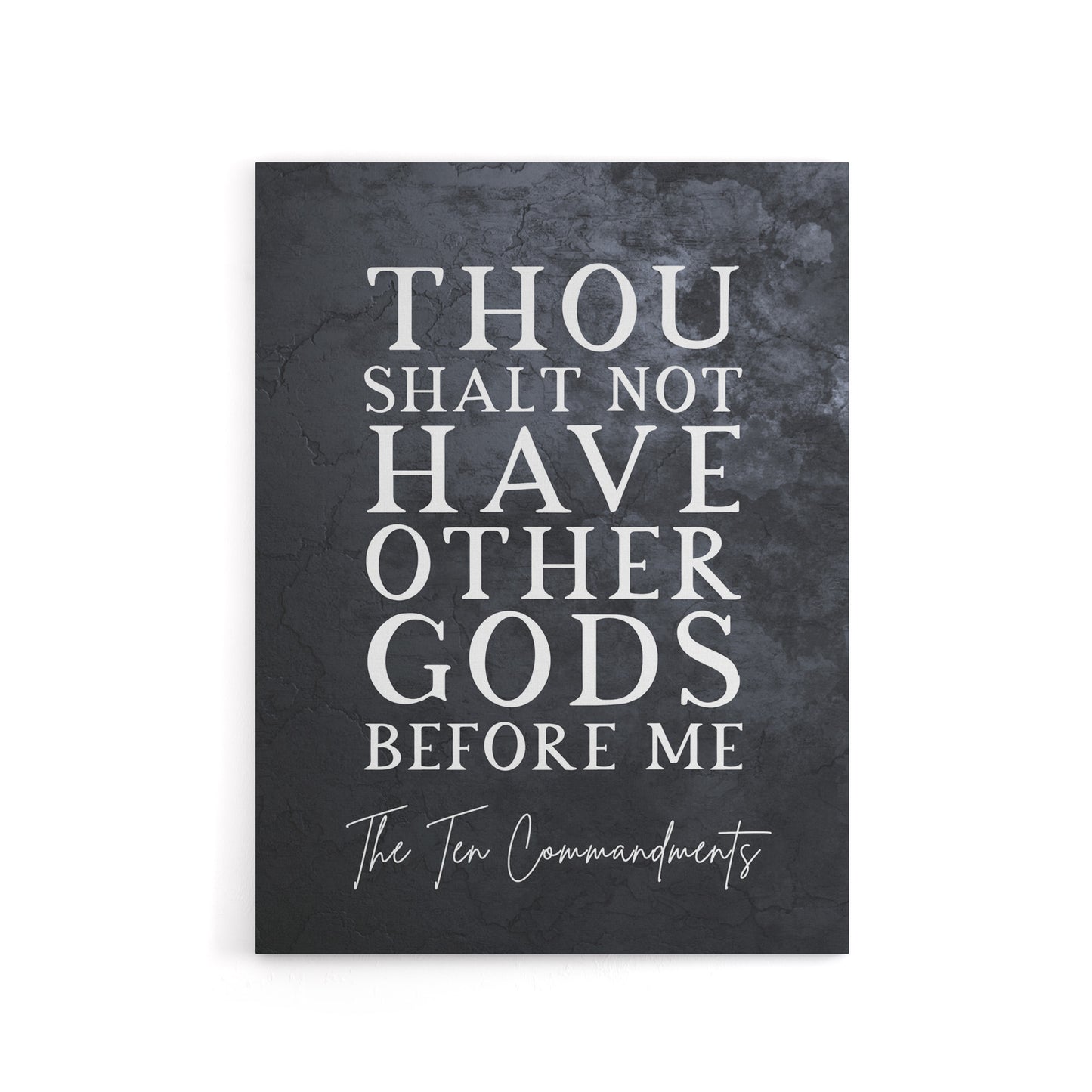 Ten Commandments No Other Gods Bible Quote Canvas Wall Art Print