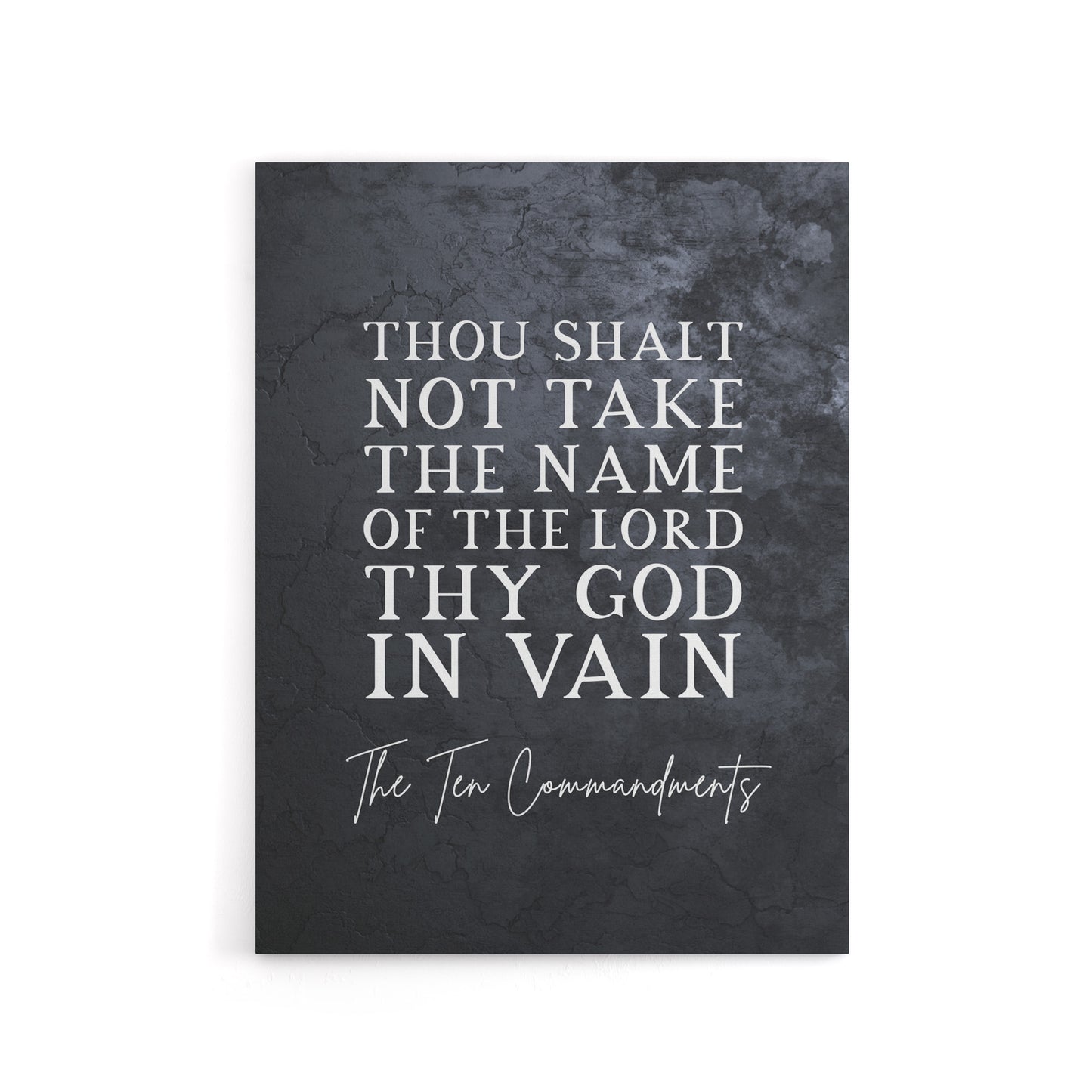 Ten Commandments Not In Vain Bible Quote Canvas Wall Art Print