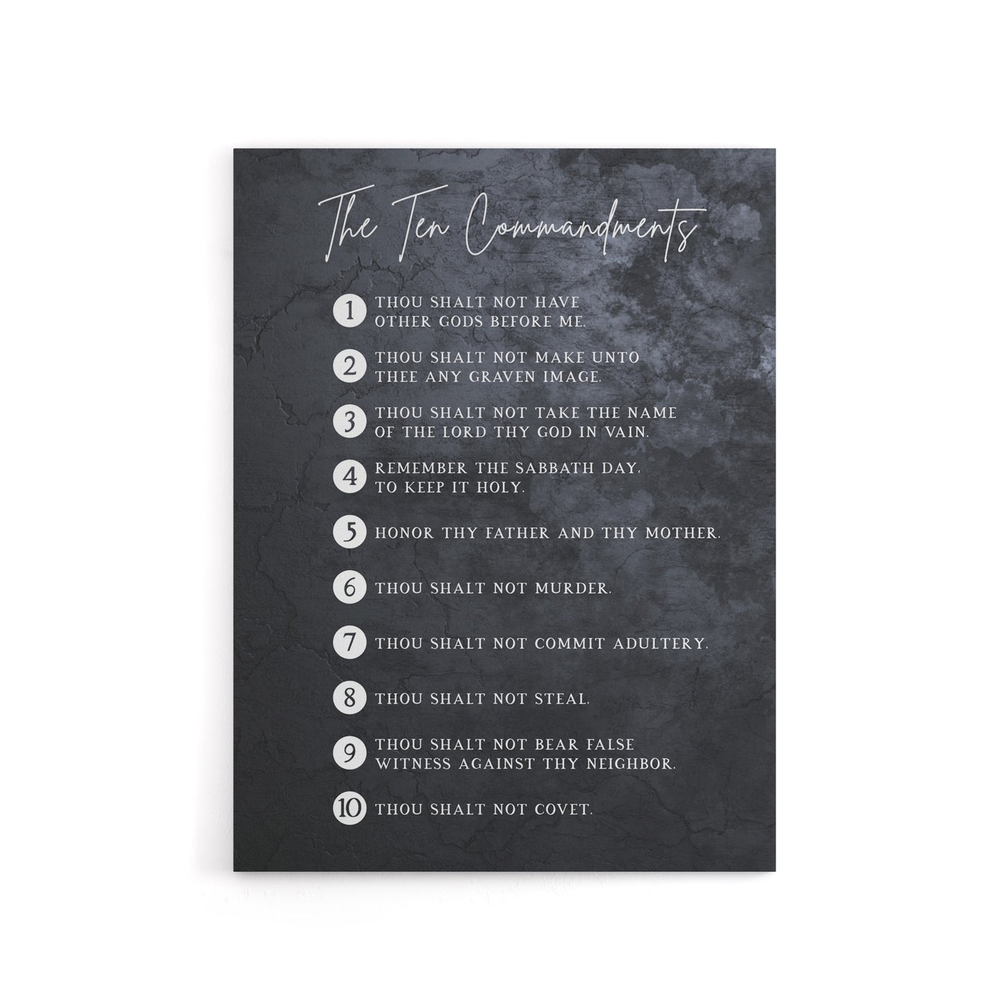 Ten Commandments From God Bible Quote Canvas Wall Art Print