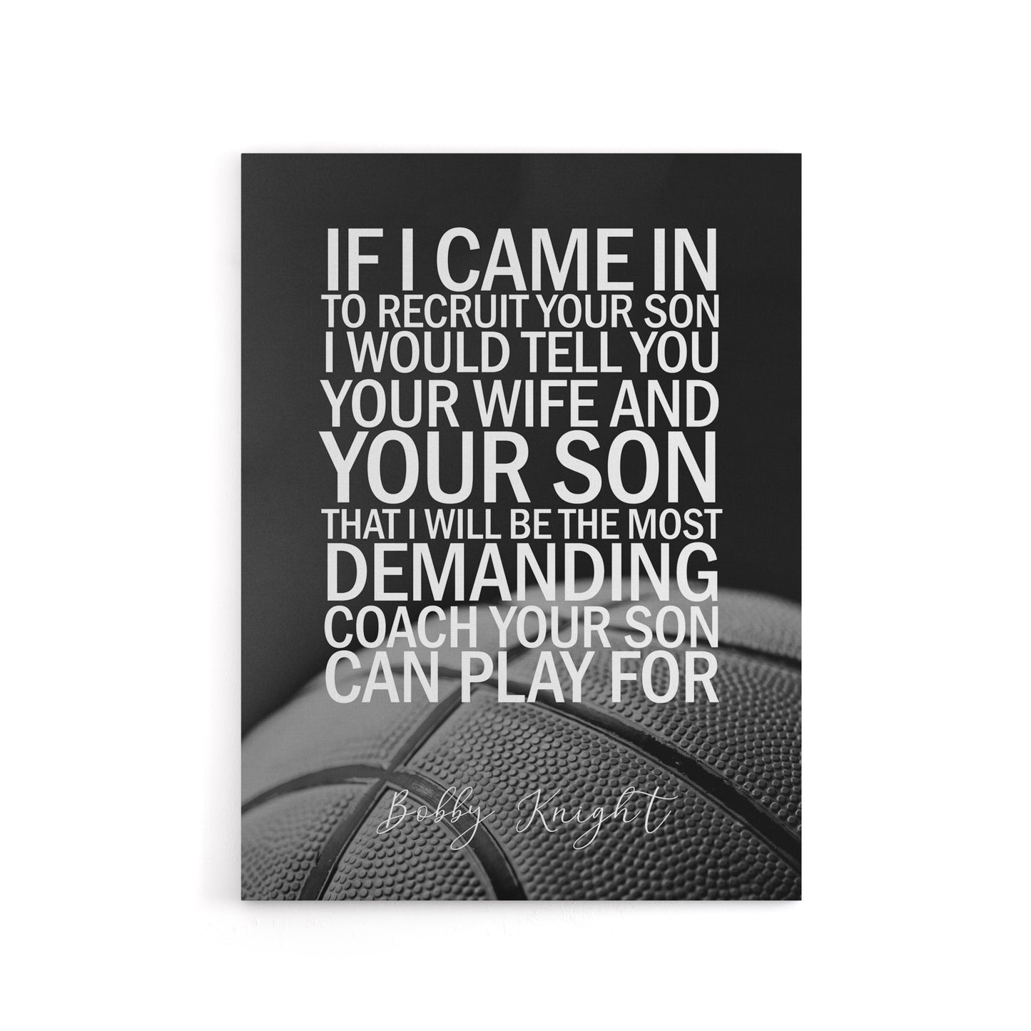 Basketball Coach Bobby Knight Sport Quote Canvas Wall Art Print