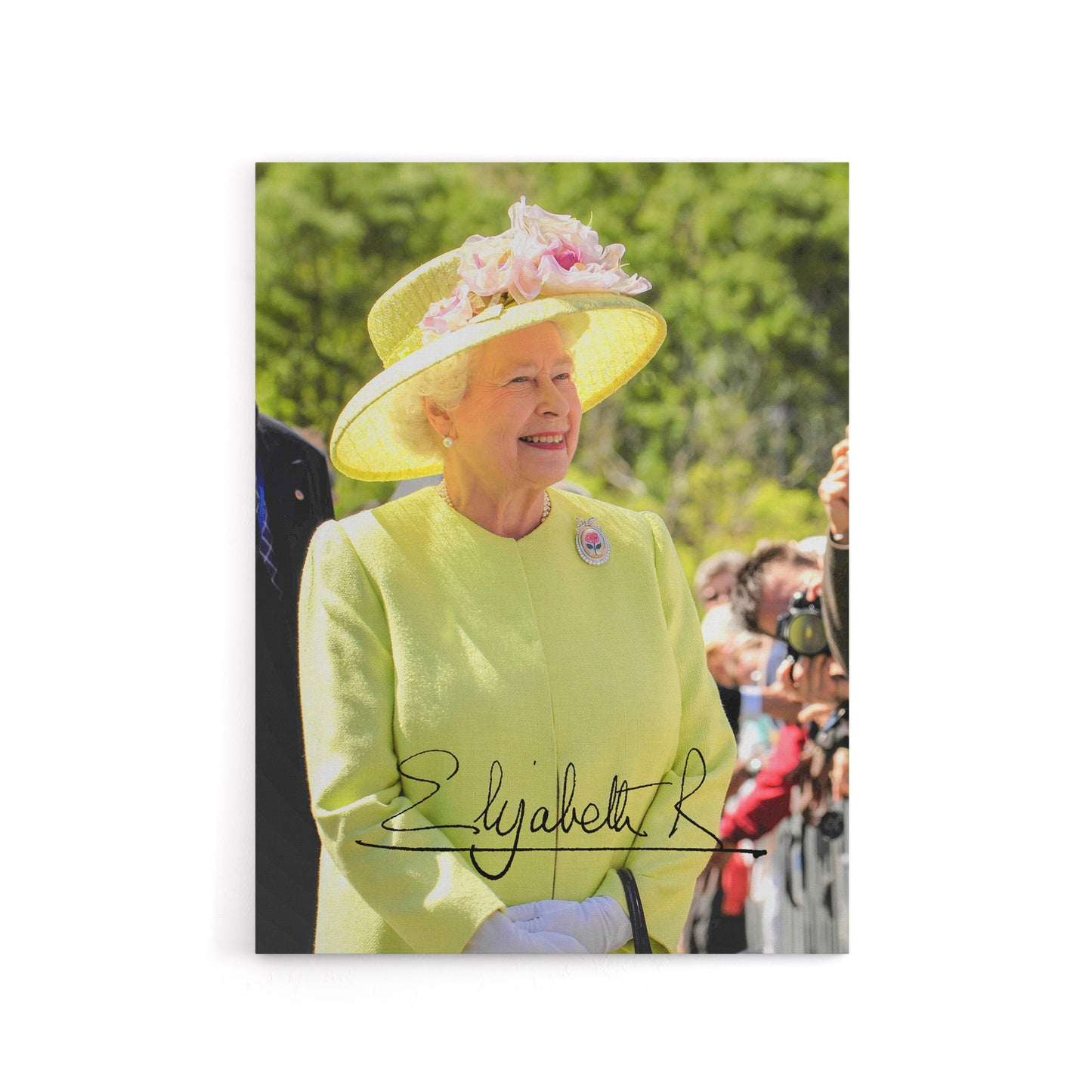 Queen Elizabeth II Signature Canvas Wall Art Print
