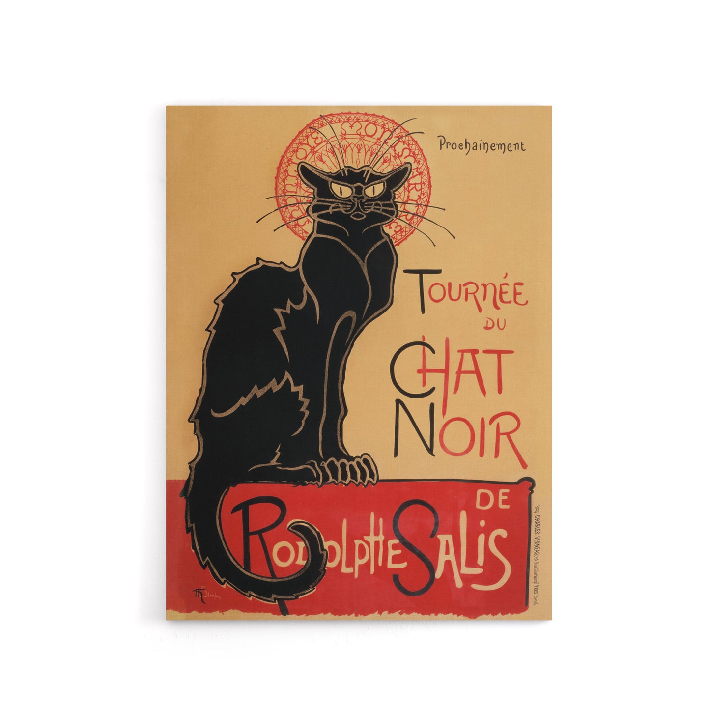 French Vintage Advert Chat Noir Black Cat Canvas Wall Art Print