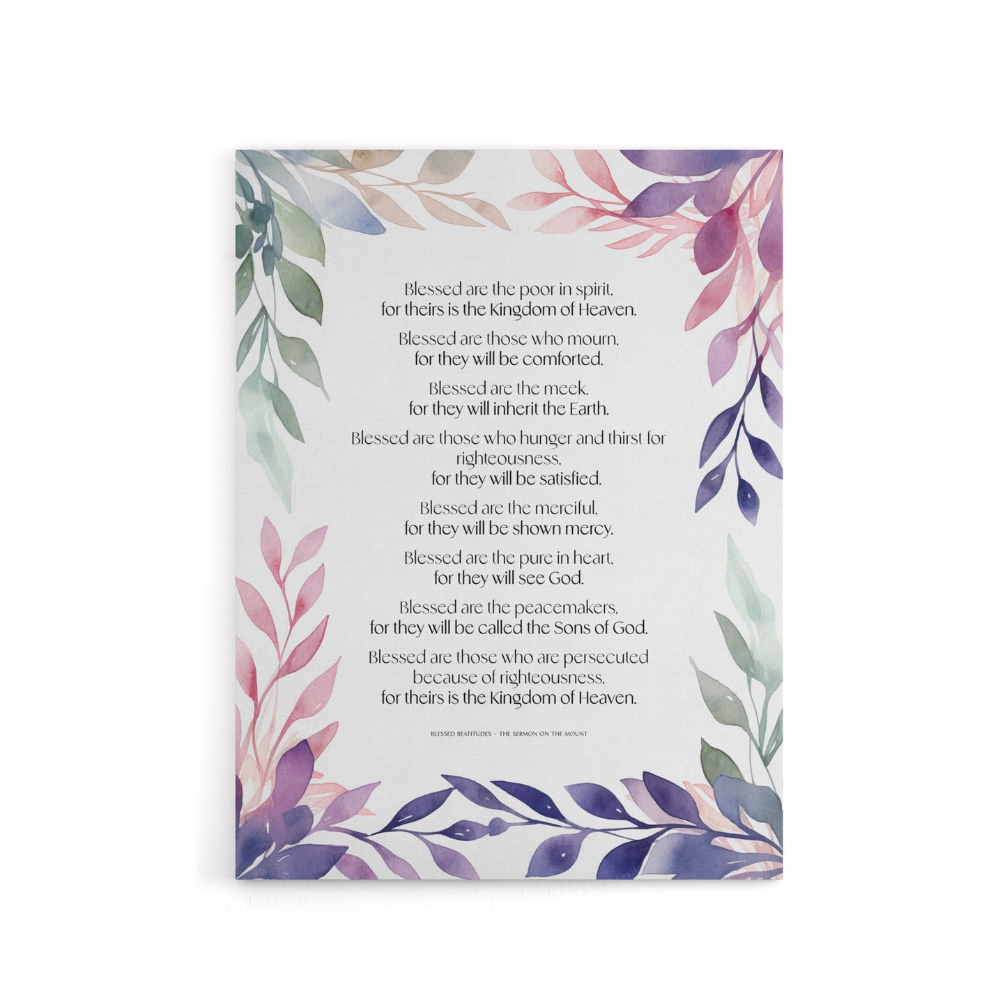 Beatitudes Sermon Of The Mount Jesus Canvas Wall Art Print