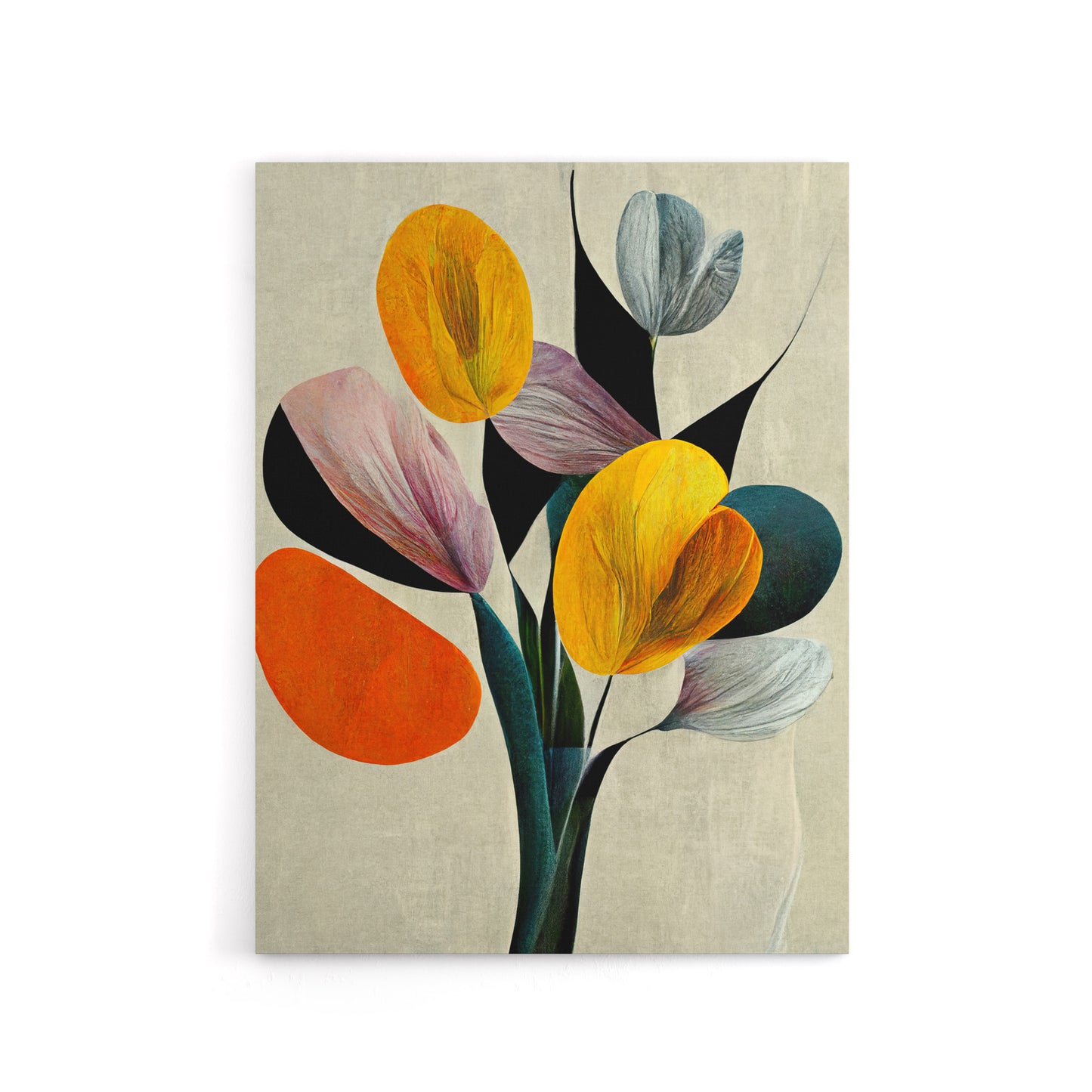 Abstract Flower Bouquet Floral Canvas Wall Art Print