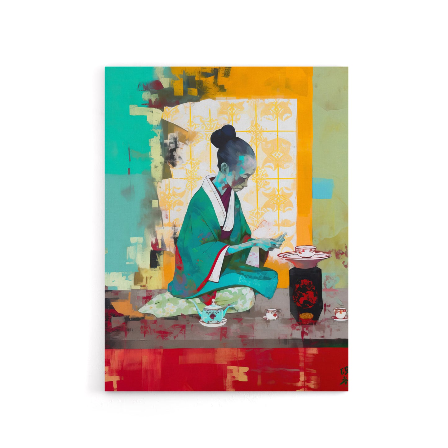 Japanese Tea Ceremony Scene Canvas Wall Art Print