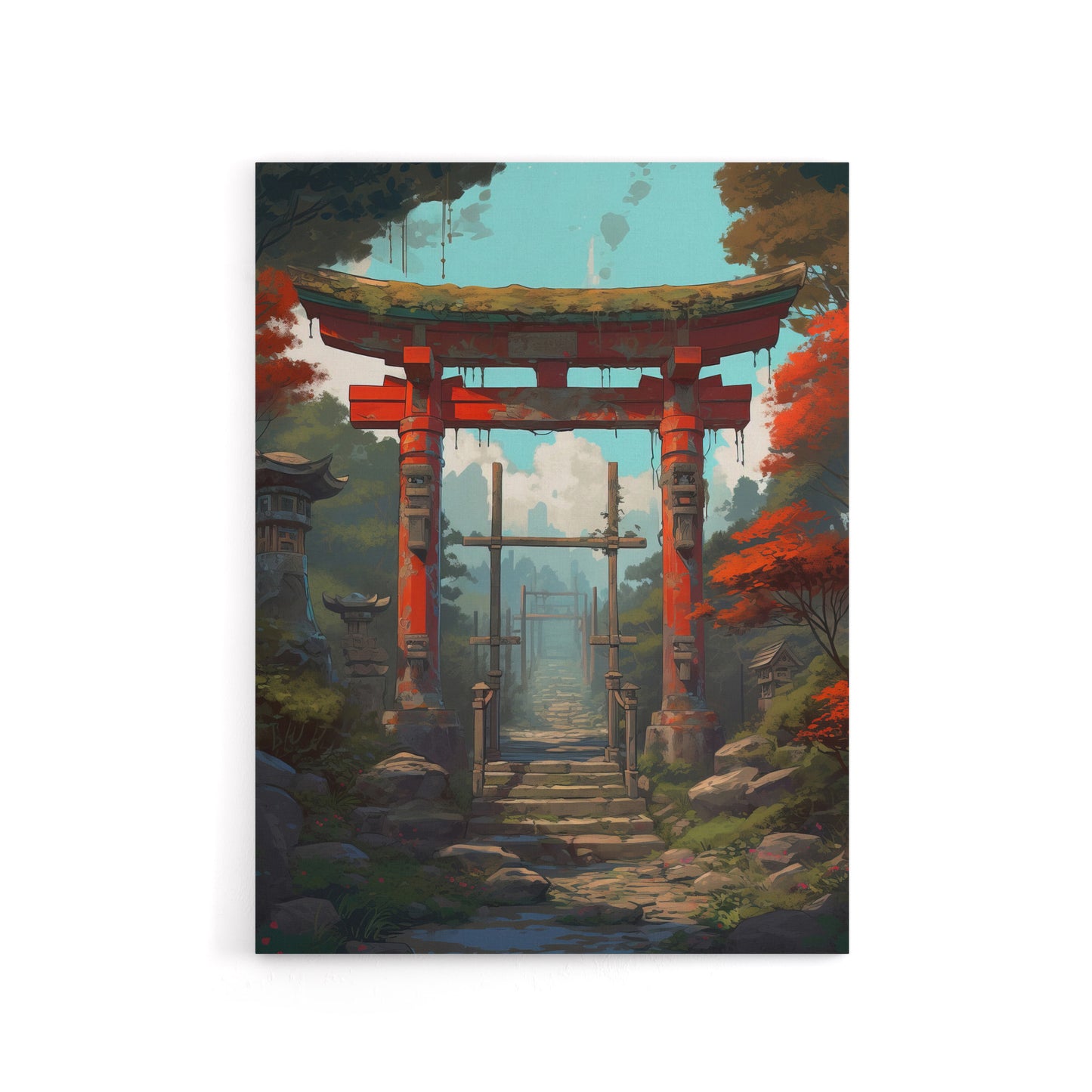 Japanese Torii Gate To Shinto Shrine Canvas Wall Art Print