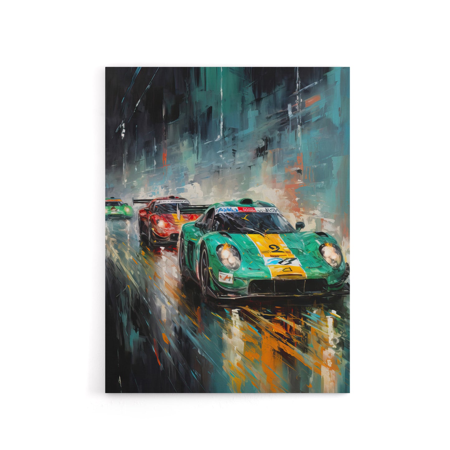 Sports Car Racing Motorsport Race Canvas Wall Art Print