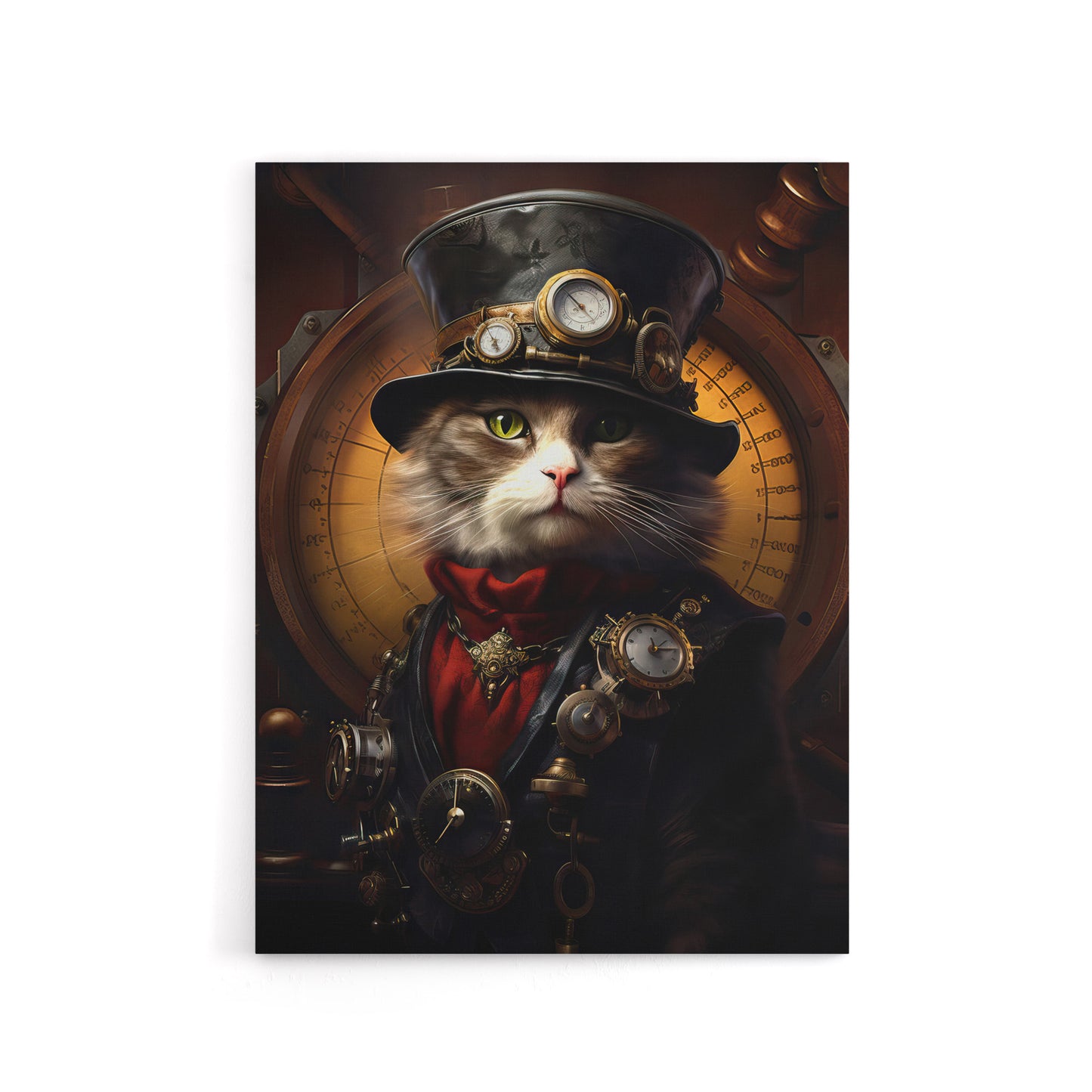 Steampunk Seacat Captain Concept Canvas Wall Art Print