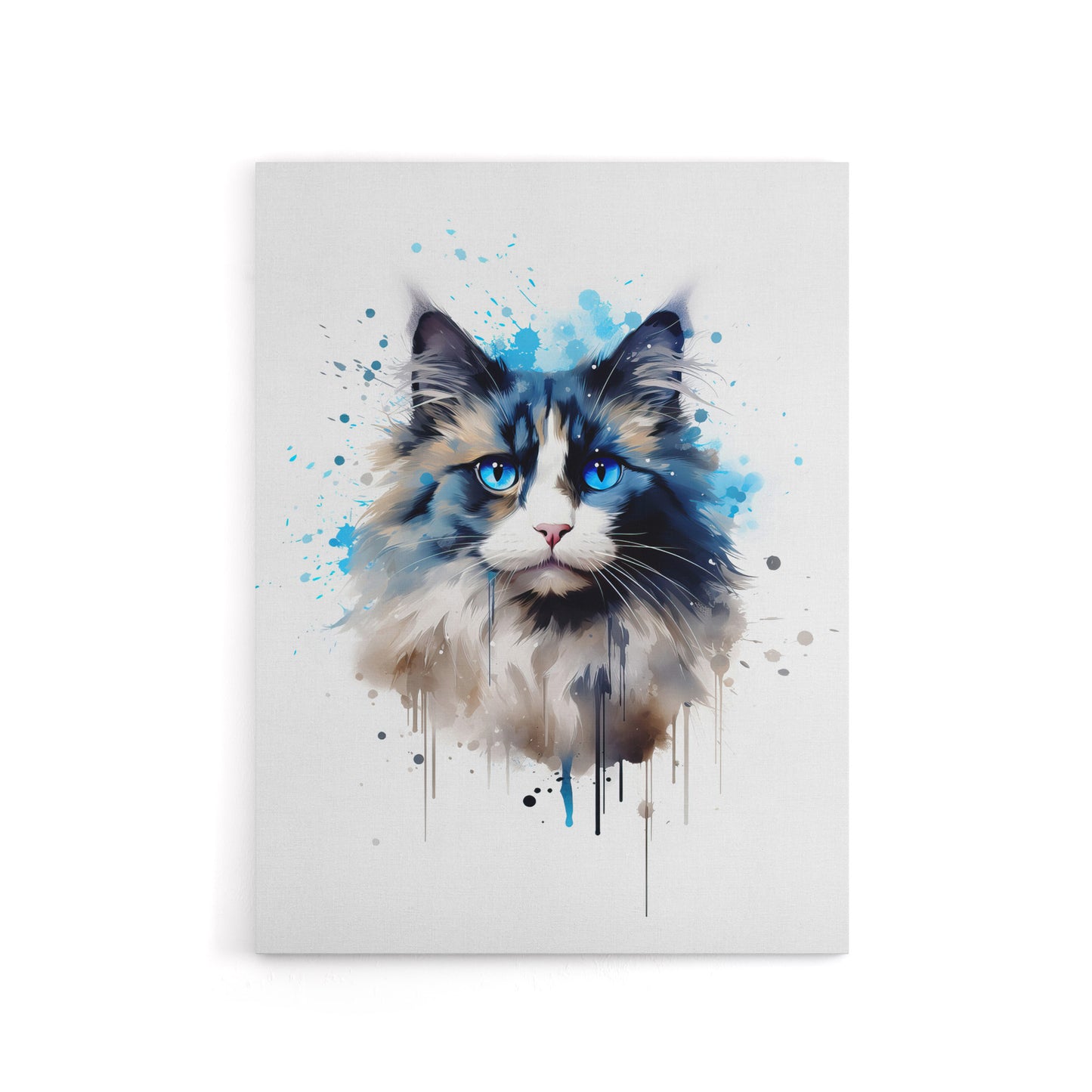 Ragdoll Cat Lovers Pet Portrait Canvas Wall Art Print