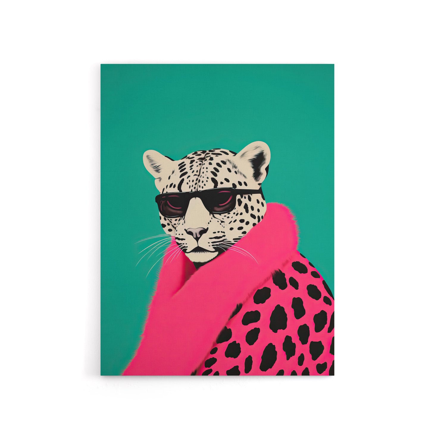 Fashion Cheetah Vibrant Hot Pink Canvas Wall Art Print