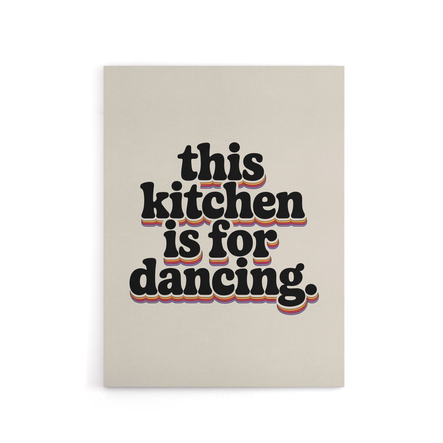 This Kitchen Is For Dancing Funky Retro Typography Canvas Wall Art Print