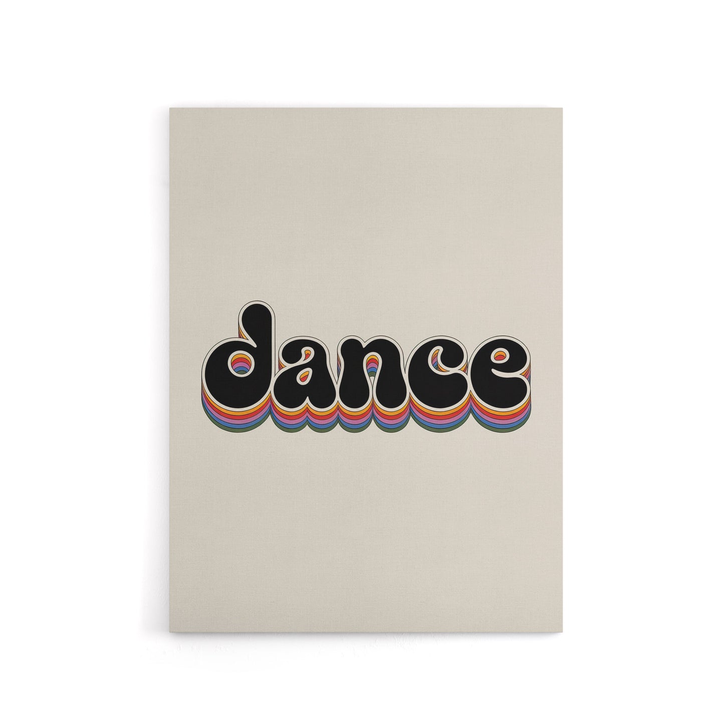 Dance Funky Rainbow Retro Font Typography Word Canvas Wall Art Print