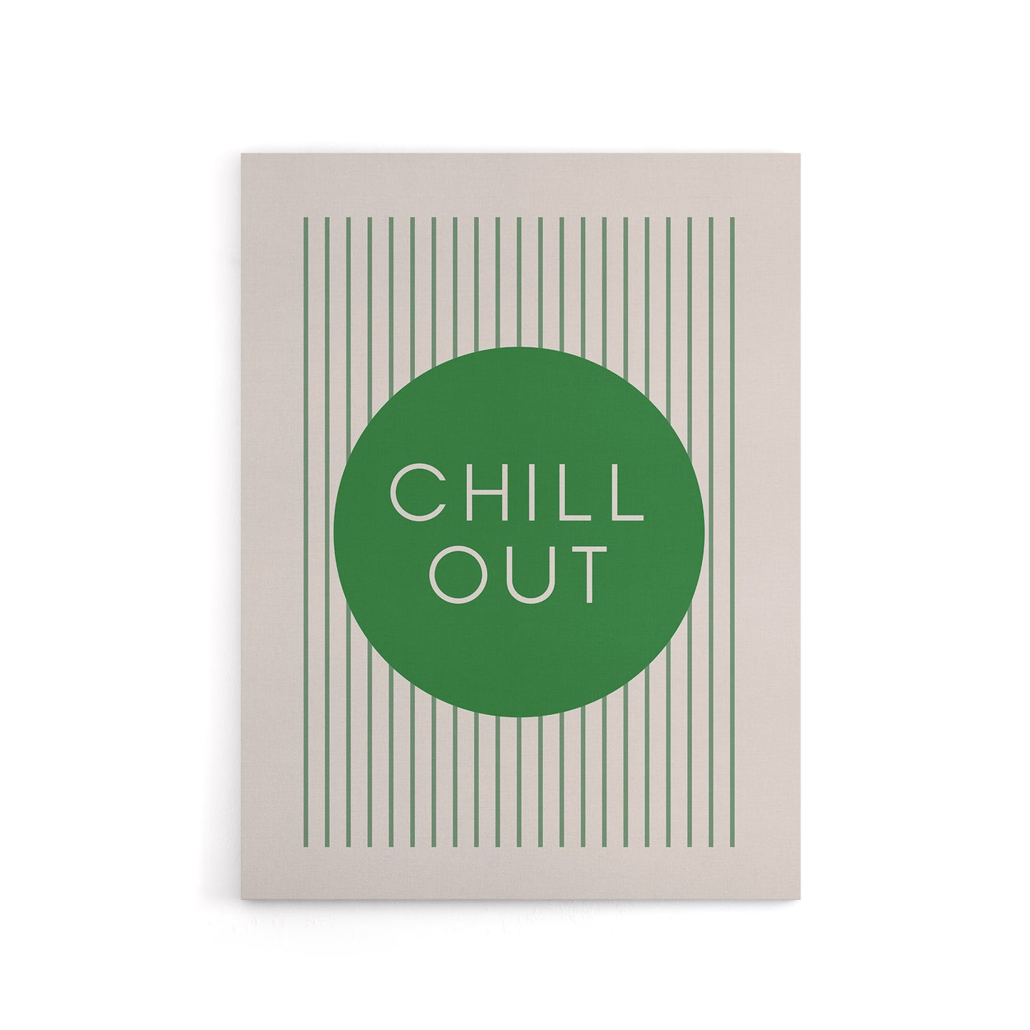 Chill Out Relax Green Circle Stripes Design Canvas Wall Art Print