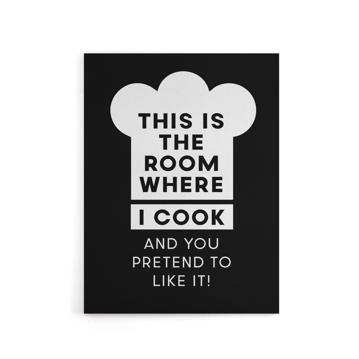 This Is Where I Cook Chef Hat Funny Cheeky Canvas Wall Art Print