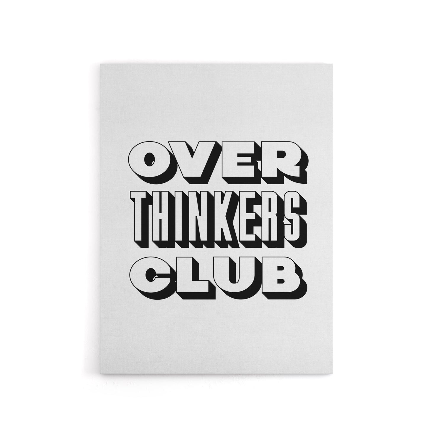 Overthinkers Club Black And White Simple Modern Canvas Wall Art Print