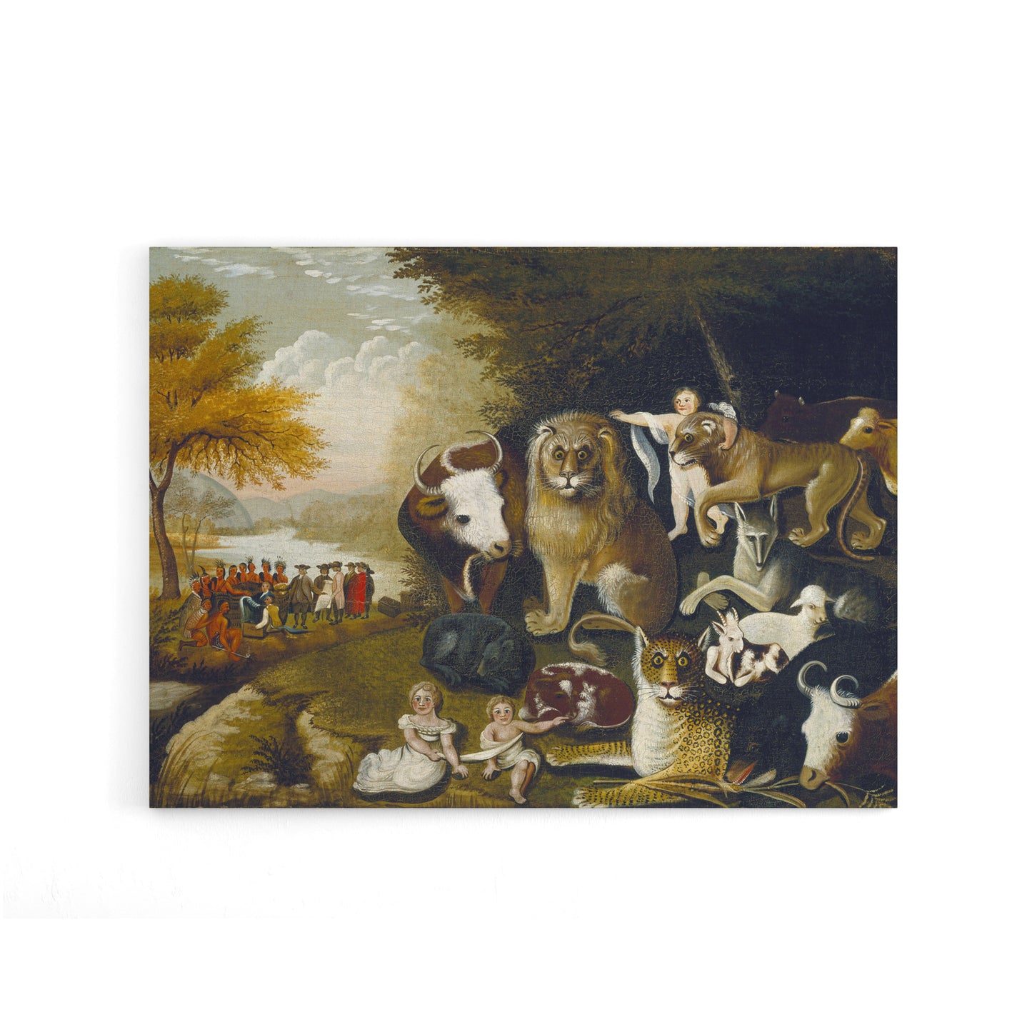 Edward Hicks The Peaceable Kingdom Canvas Wall Art Print