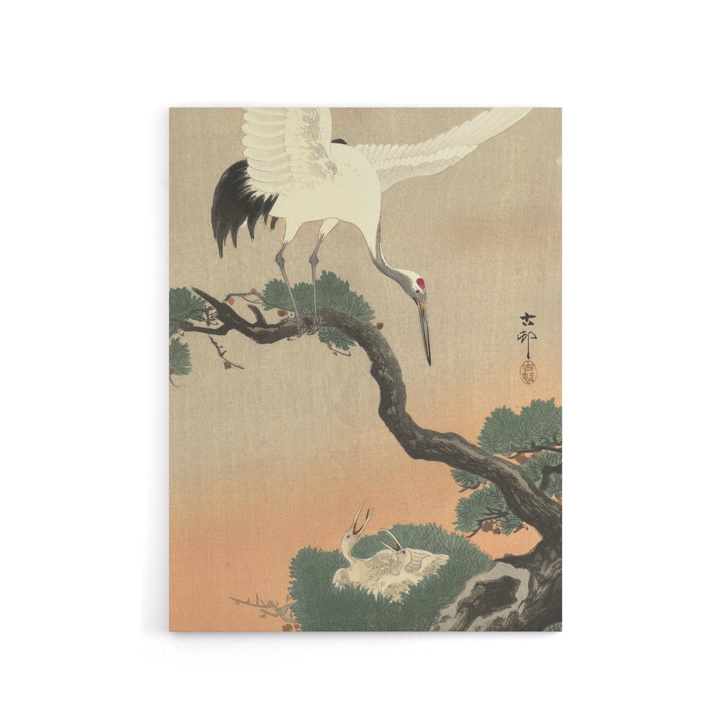 Ohara Koson Crane On Pine Branch Canvas Japanese Wall Art