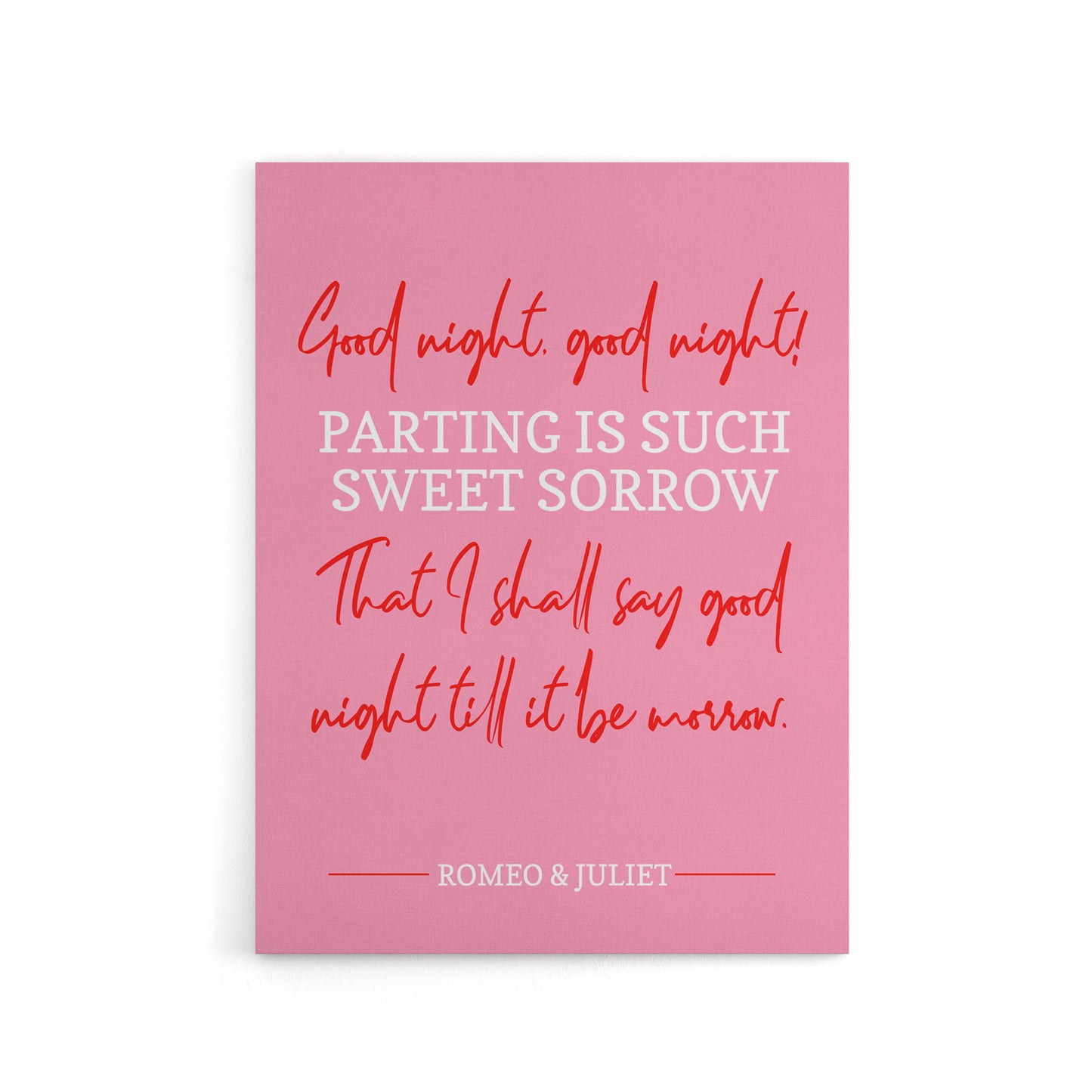 Shakespeare Quote Parting Sweet Sorrow Canvas Wall Art Print