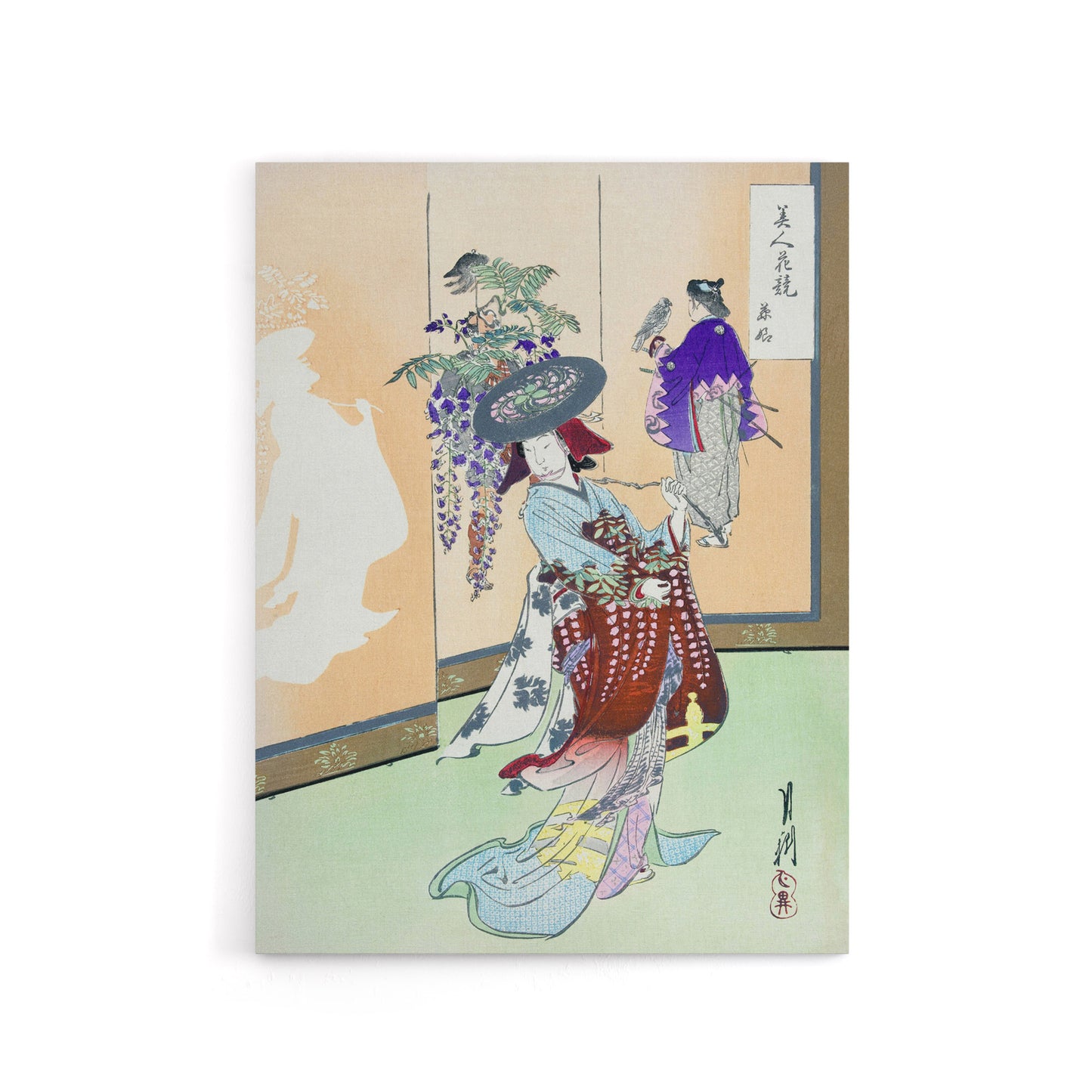 Dancing Woman Japanese Performer Canvas Wall Art Print Gekko
