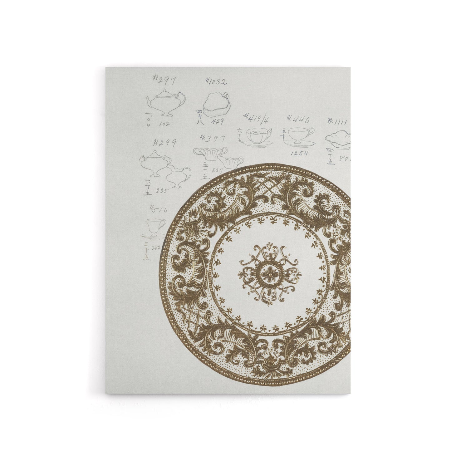 Vintage Filigree Design For Plate Canvas Wall Art Print Noritake