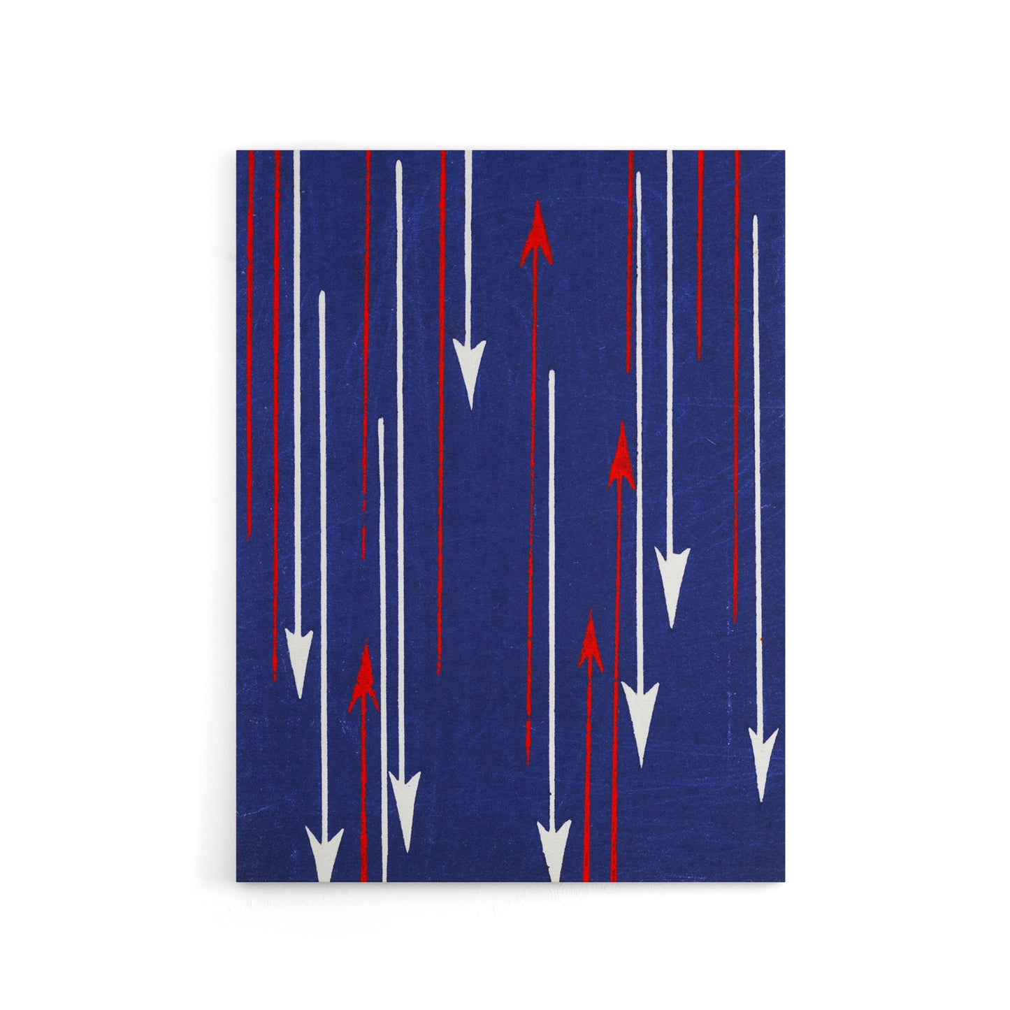 Red Blue Arrows Textile Pattern Canvas Wall Art Print Korin