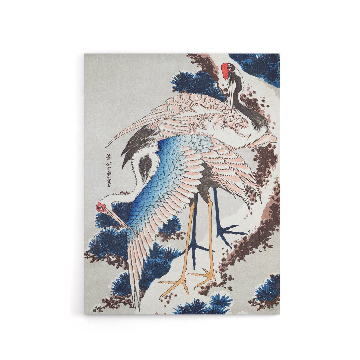 Cranes On A Snowy Tree Canvas Wall Art Print Katsushika Hokusai