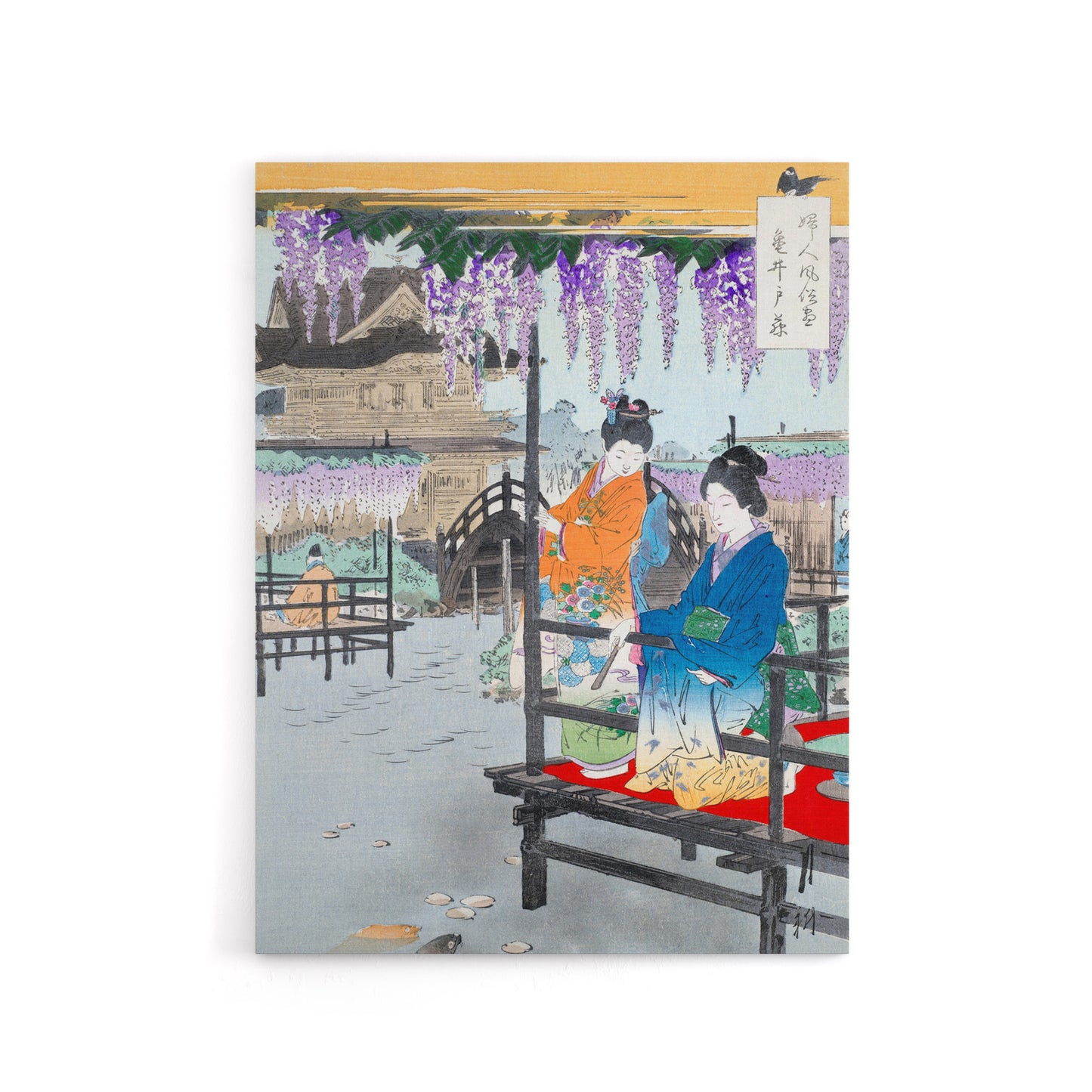 Maidens Overlooking Fish Pond Canvas Wall Art Print Ogata Gekko
