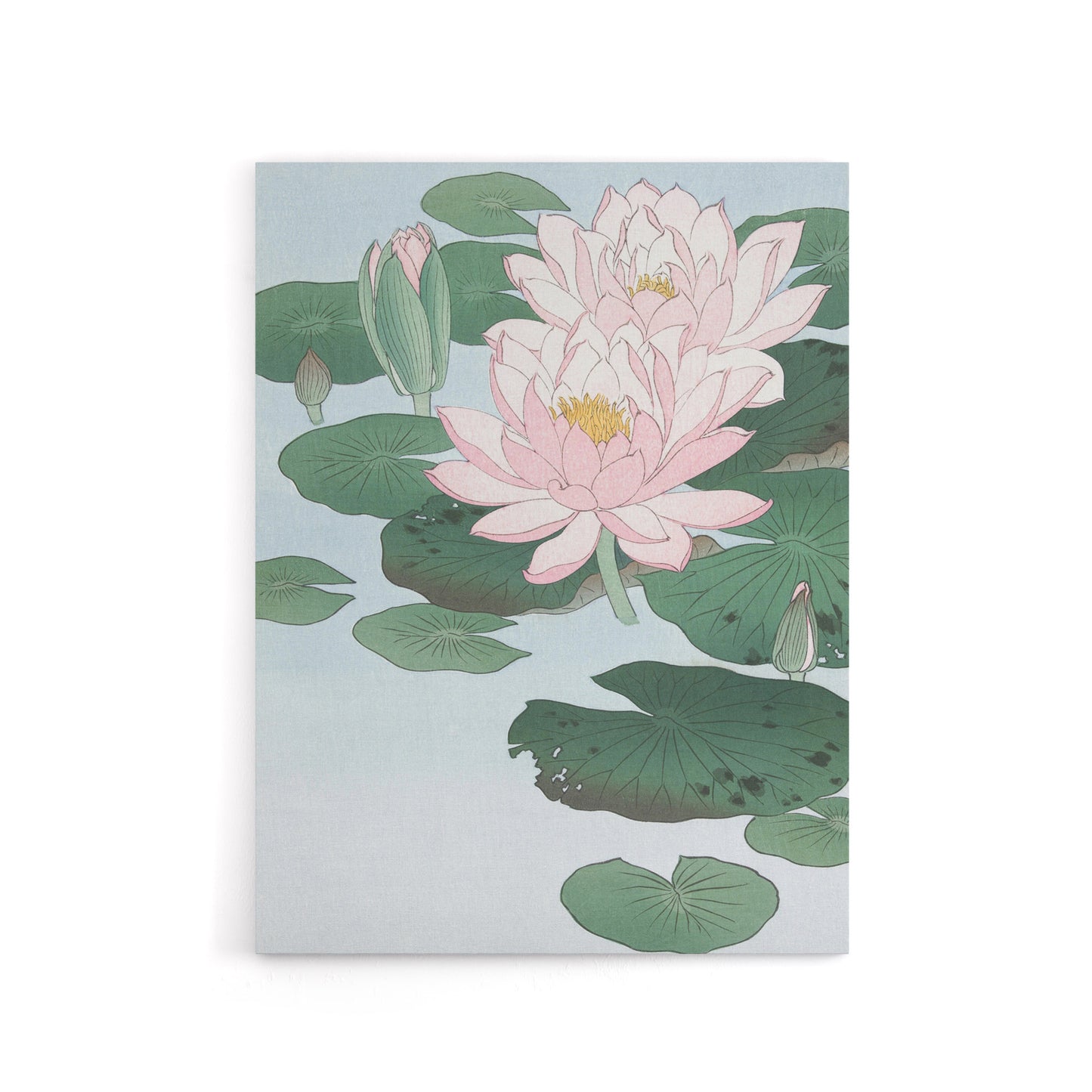 Water Lily Pads Pink Flower Bloom Canvas Wall Art Print Koson
