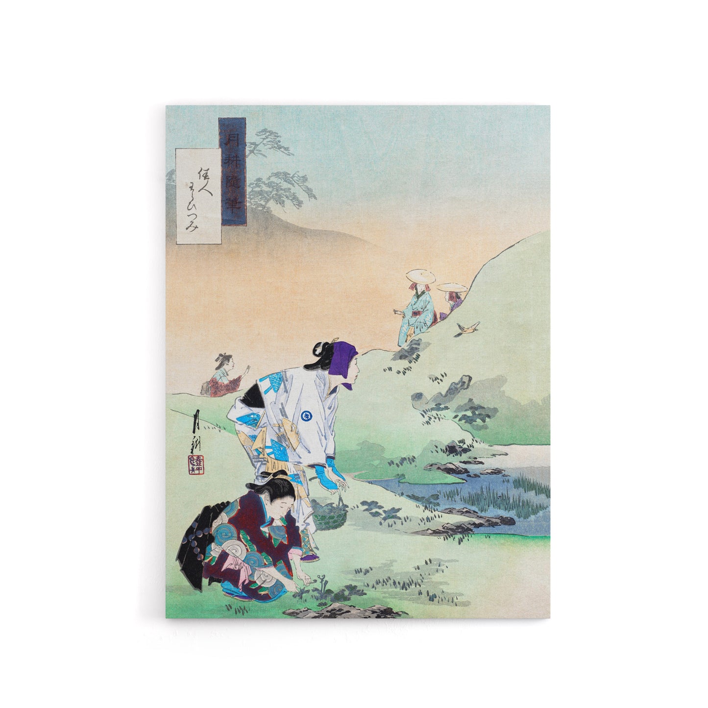 Beauties Harvesting Bracken Canvas Wall Art Print Ogata Gekko