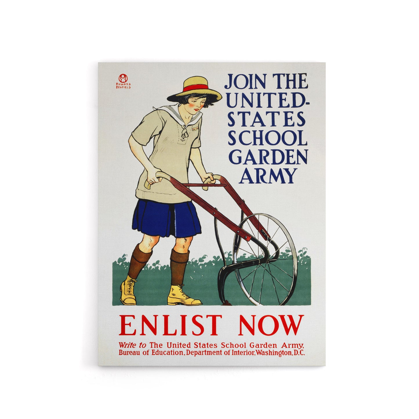 United States School Garden Army Canvas Wall Art Print E Penfield