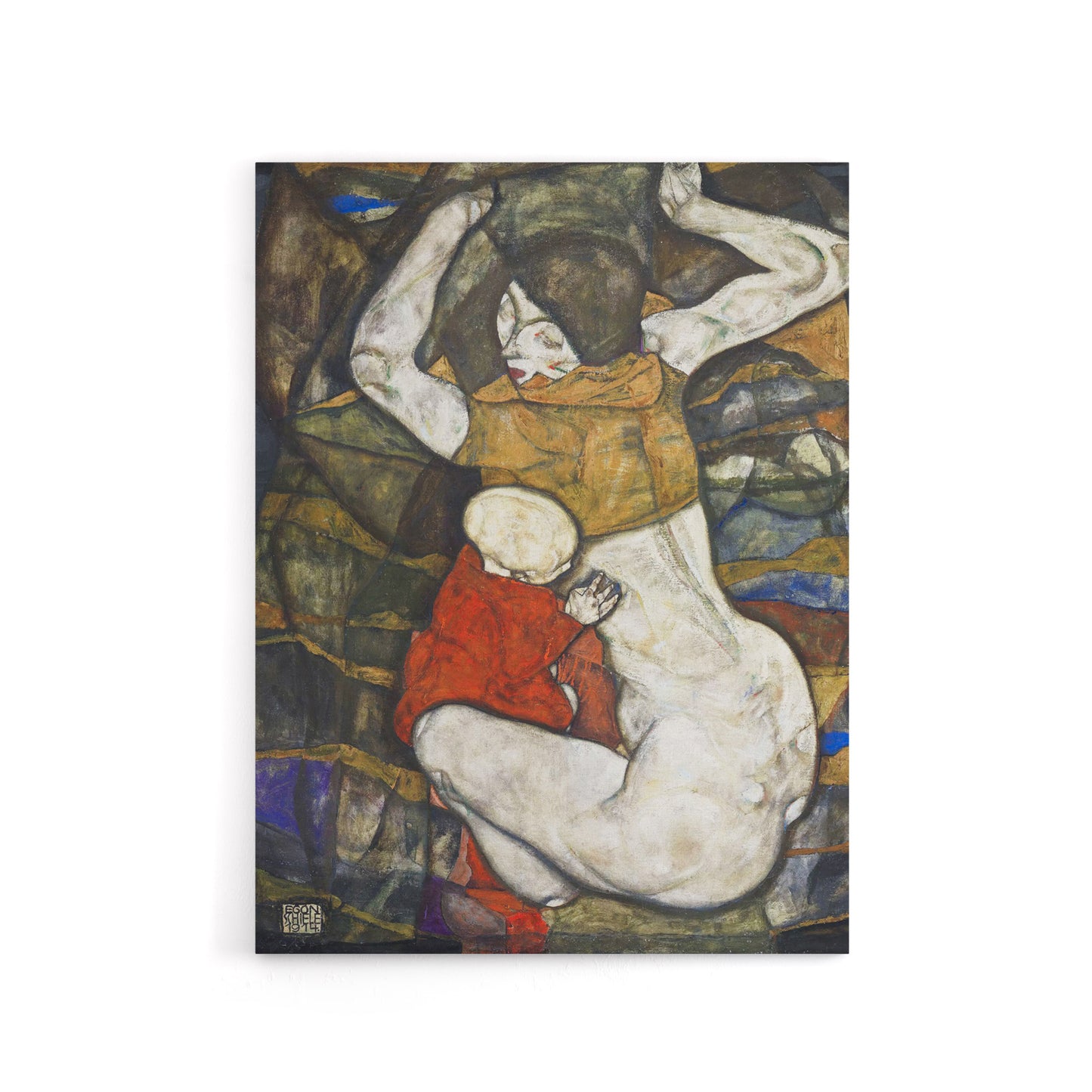 Young Mother Expressionist Painting Canvas Wall Art Print Schiele
