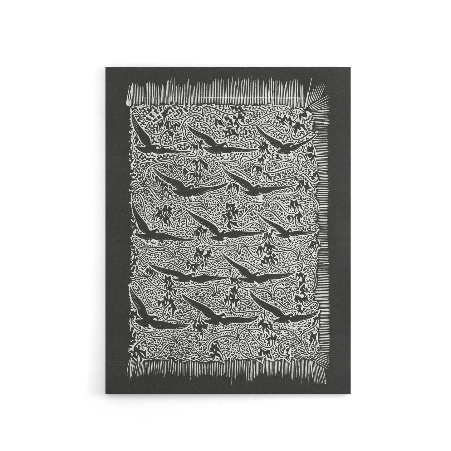 Flock of Birds Plant Motif Canvas Wall Art Print Dijsselhof