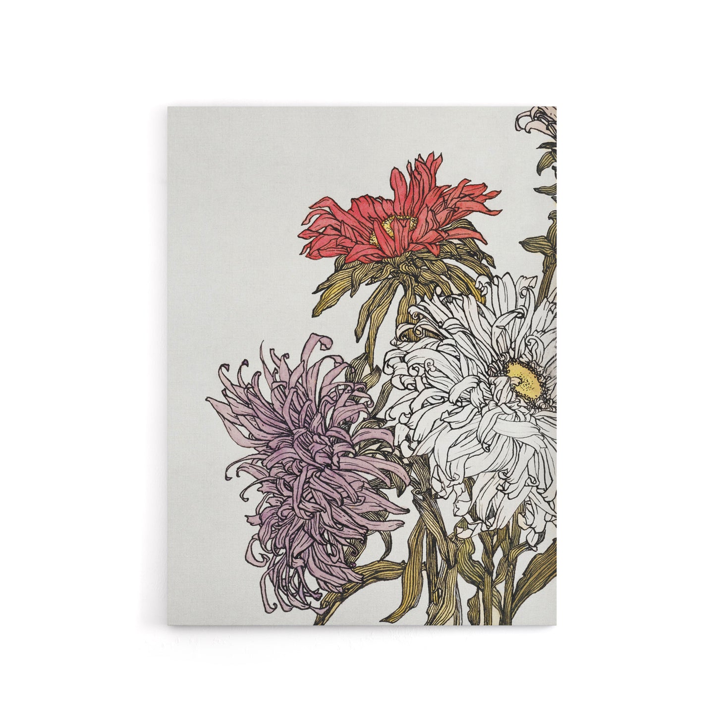 Chrysanthemums Flower Painting Canvas Wall Art Print Julie Graag