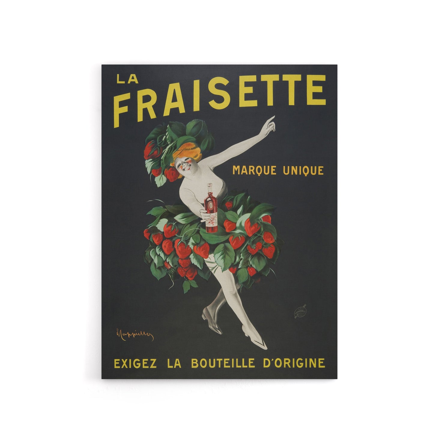 Fraisinette Strawberry Liqueur Vintage Ad Canvas Wall Art Print